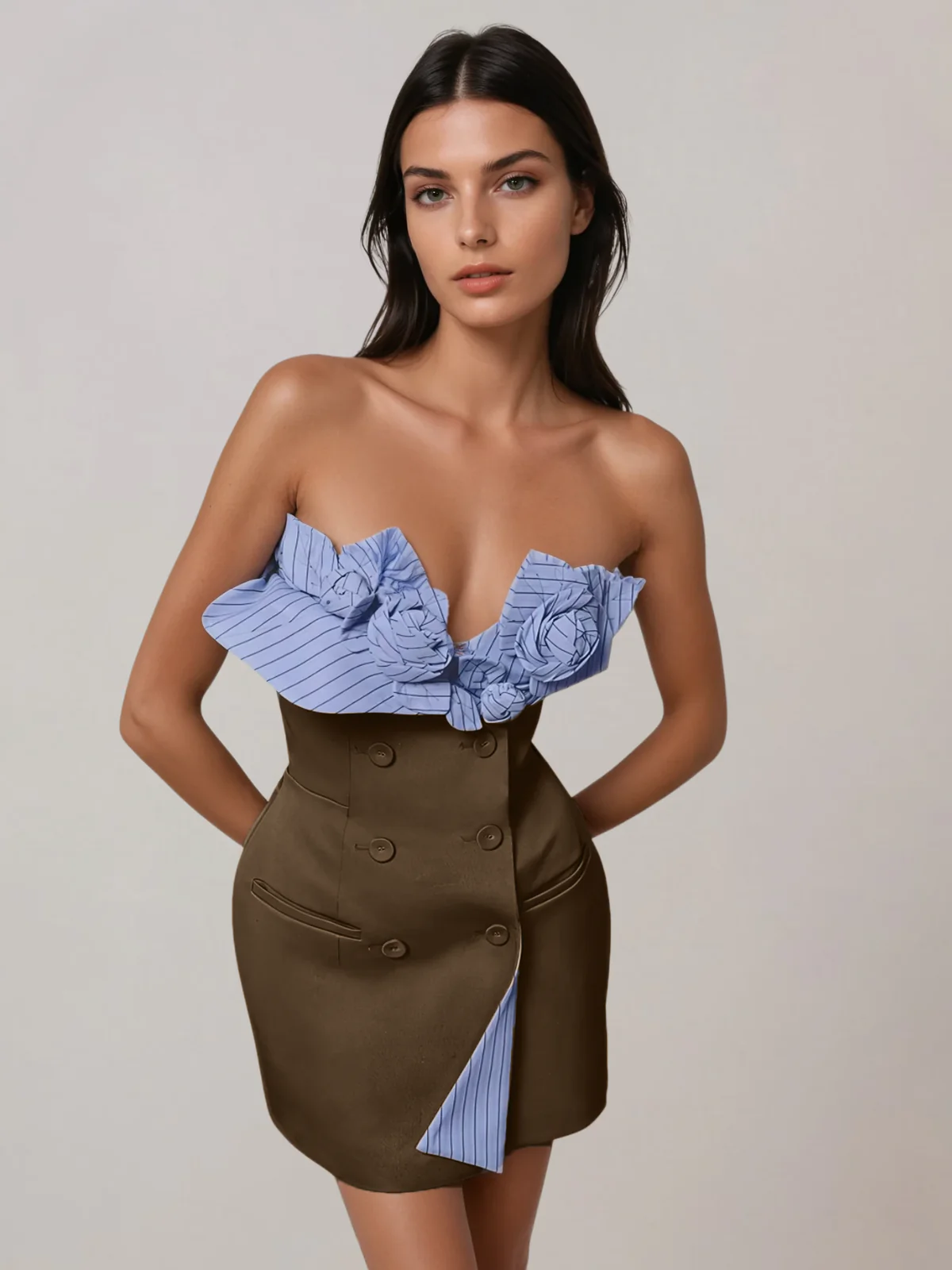 Gorlyn Strapless Flower Mini Dress - Image 2