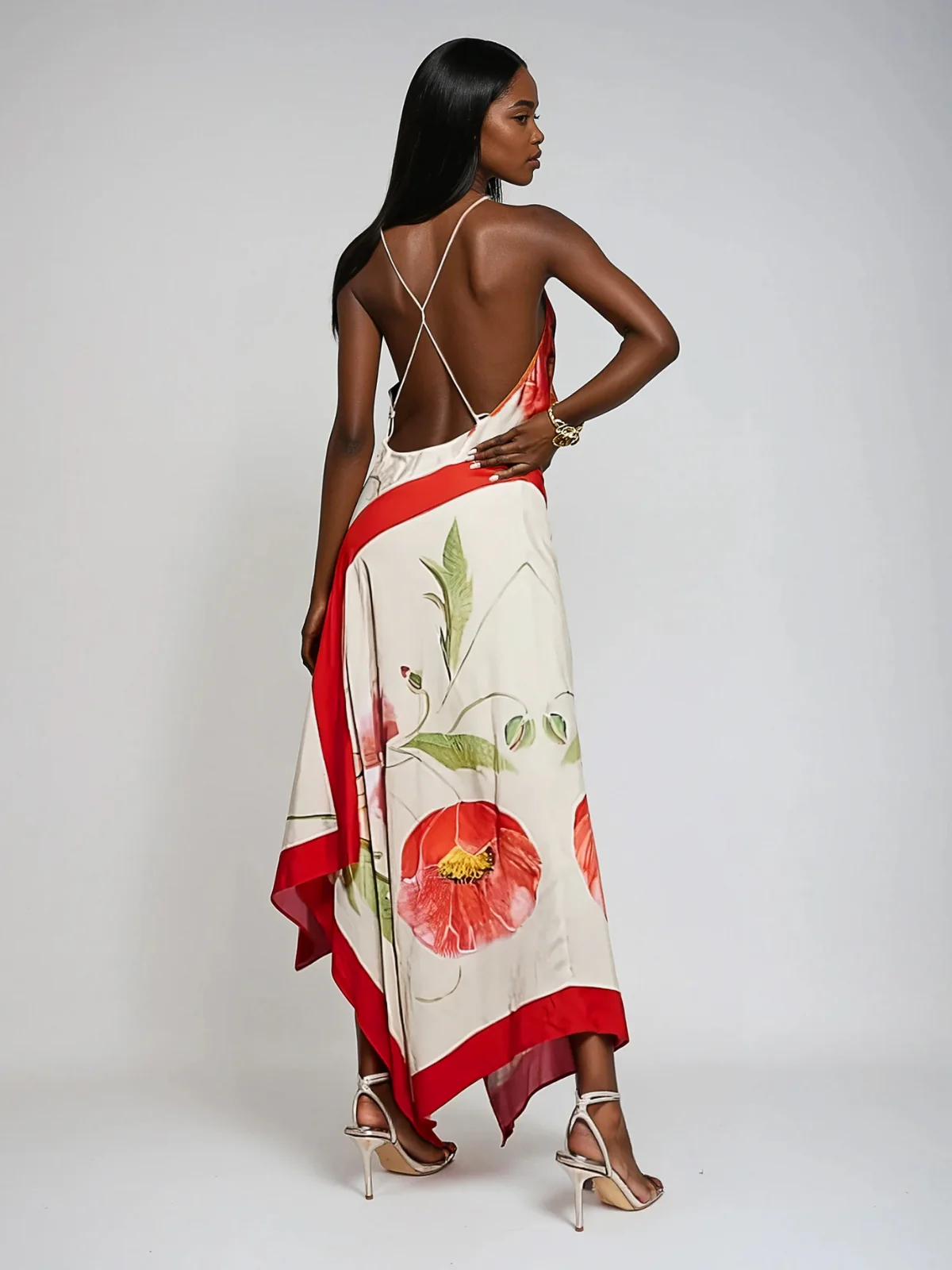 Gravira Cowl Neck Floral Maxi Dress - Image 4