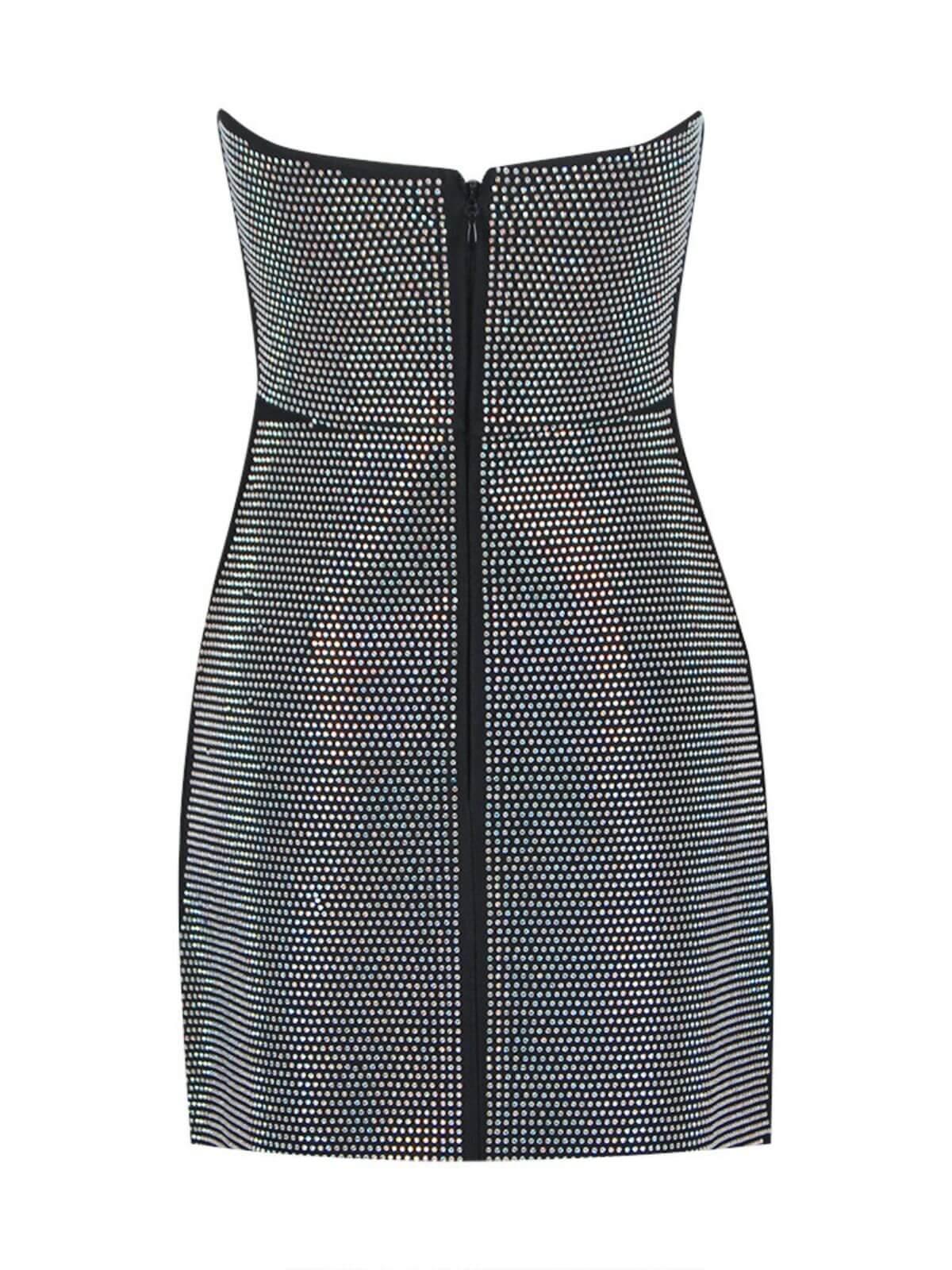 Griselda Strapless Rhinestone Bandage Dress - Image 10