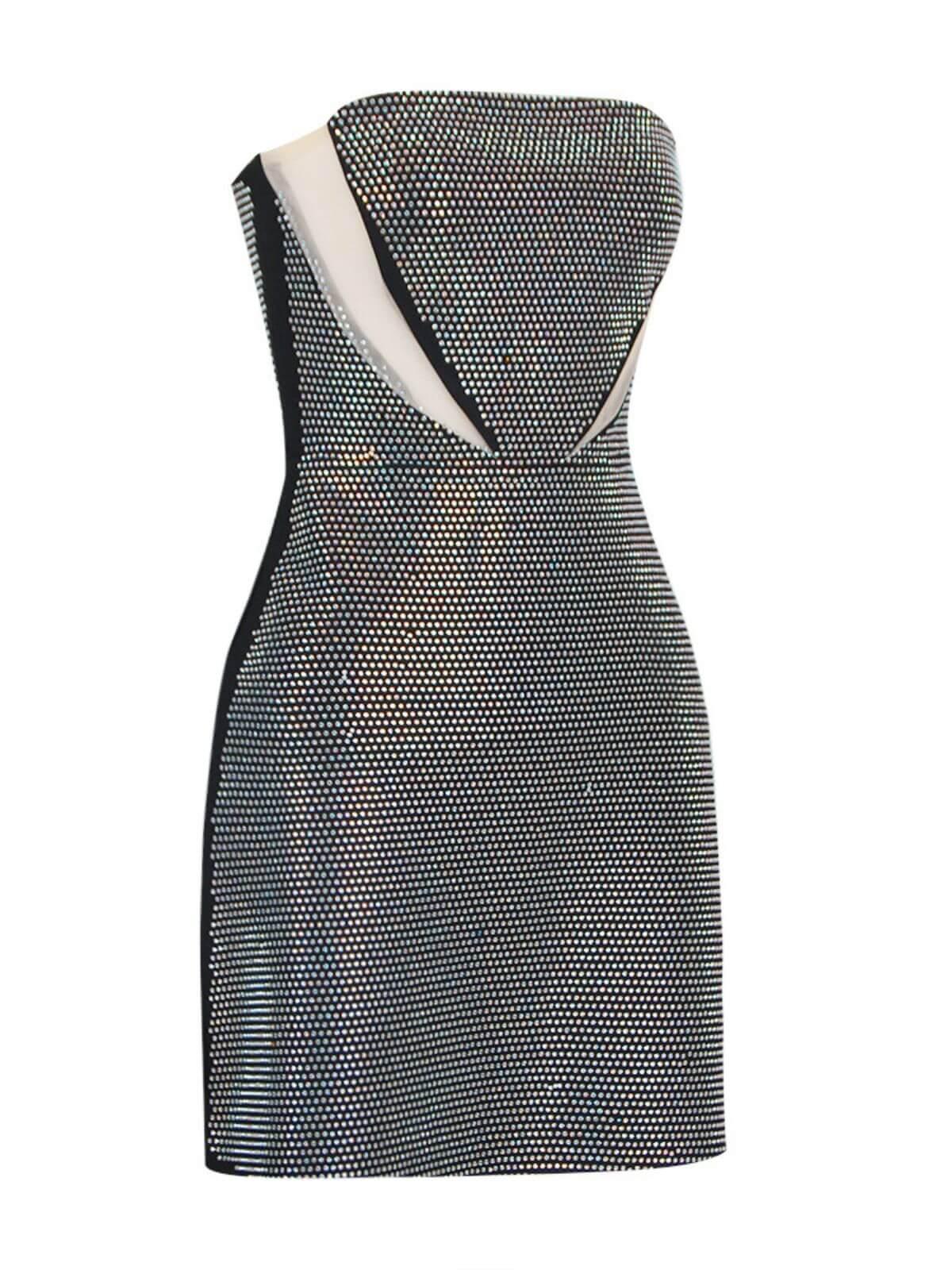 Griselda Strapless Rhinestone Bandage Dress - Image 9