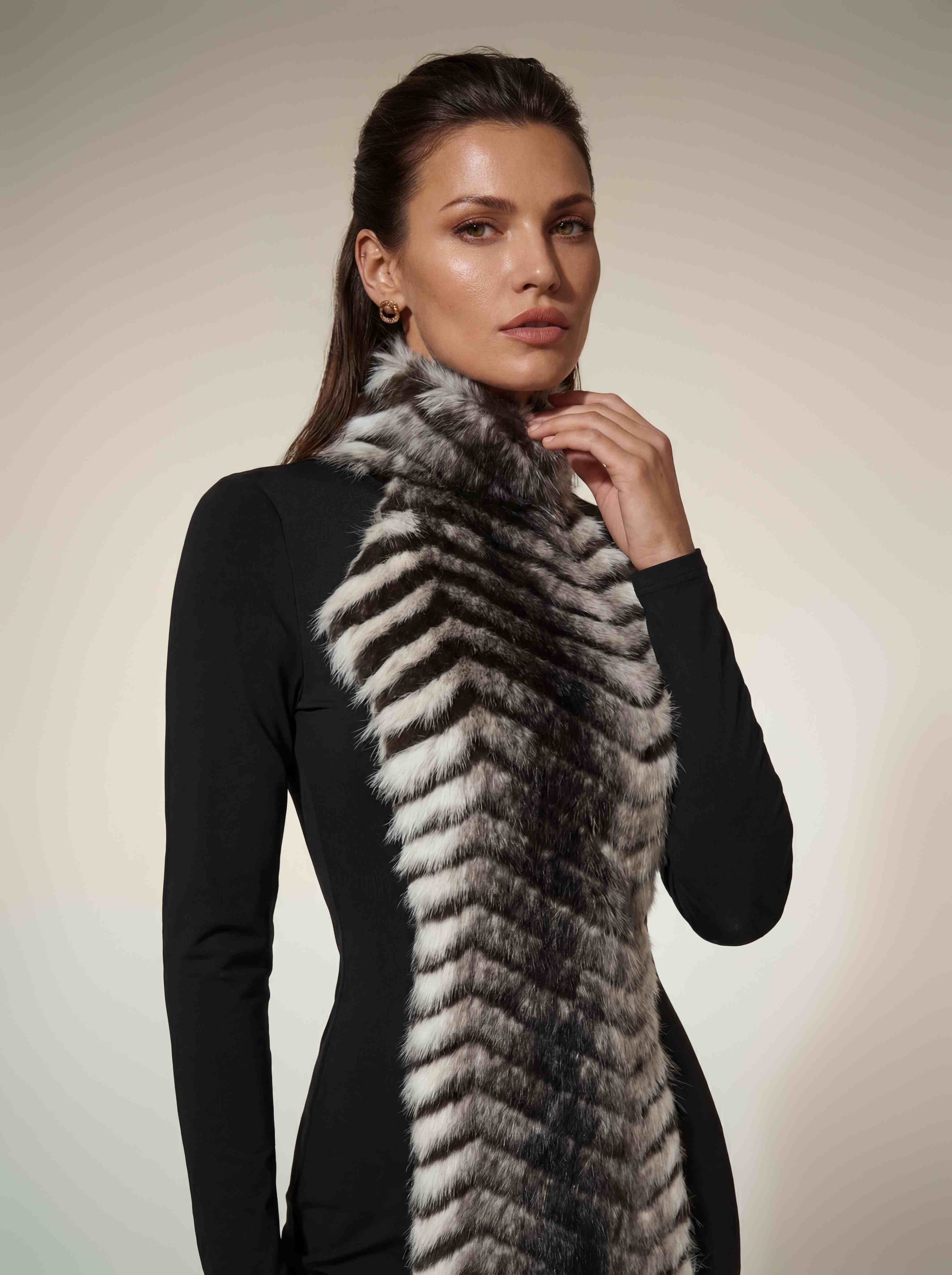 Hadeanix Halterneck Faux Fur Mini Dress - Image 4