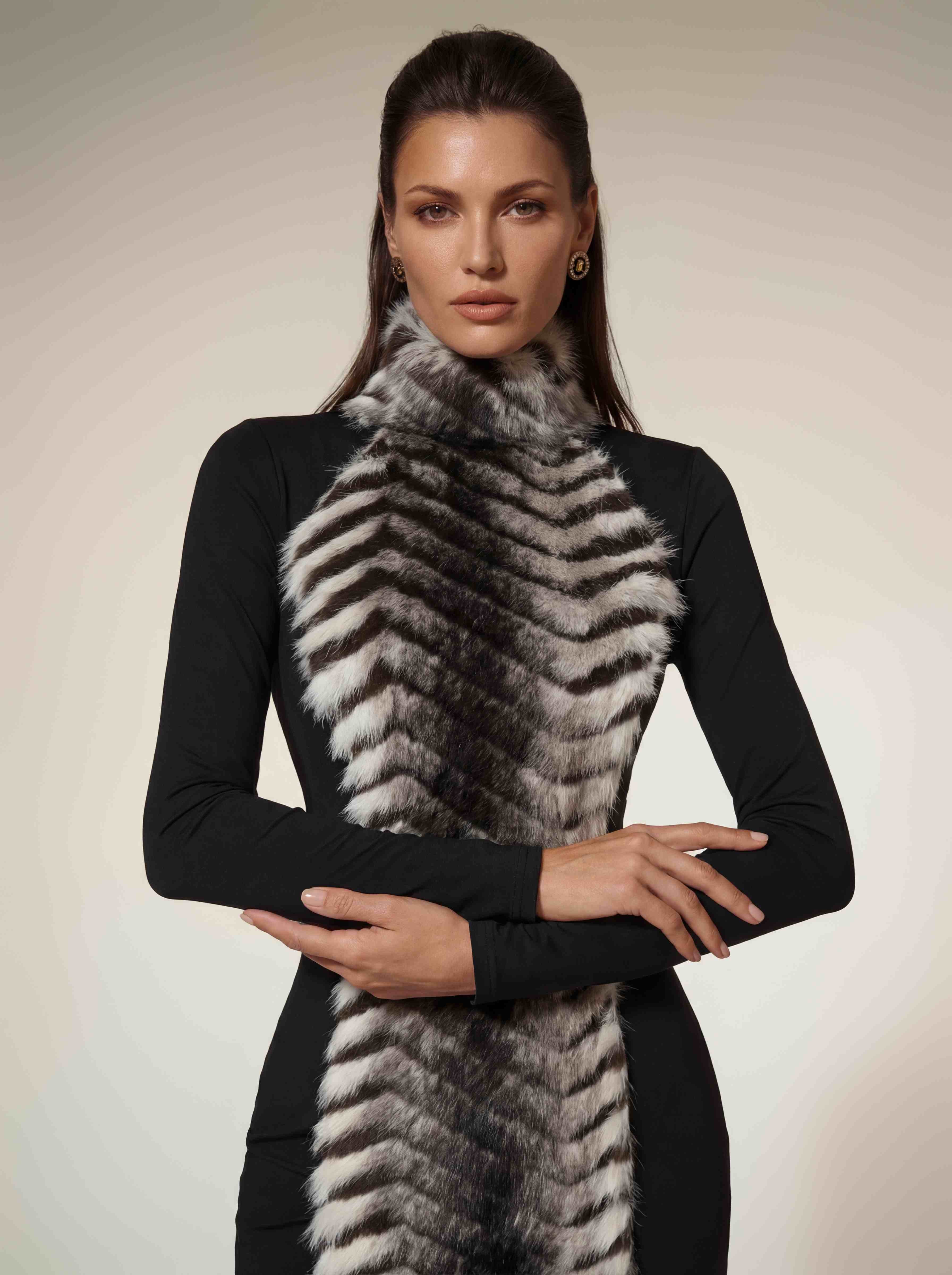 Hadeanix Halterneck Faux Fur Mini Dress - Image 5