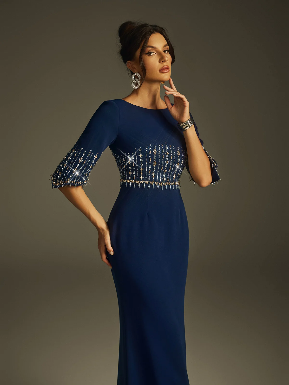 Haelyra Rhinestone Maxi Dress - Image 3