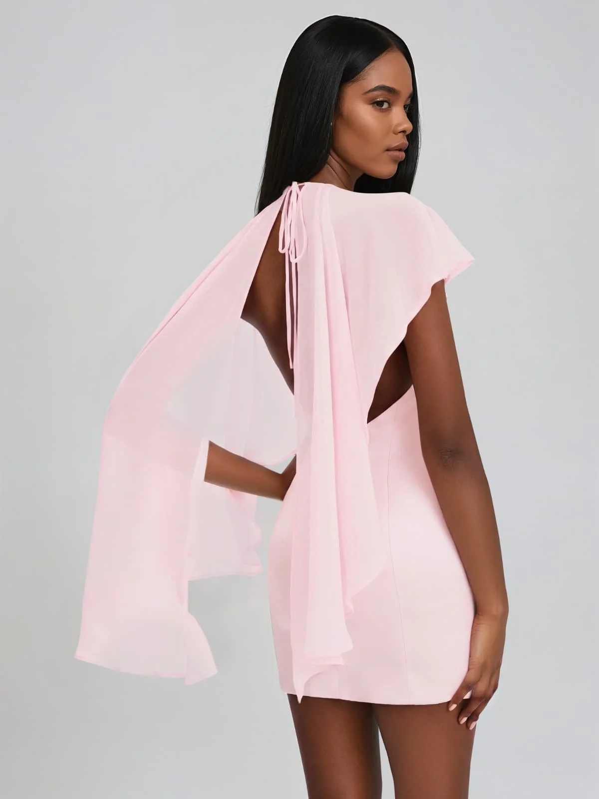 Havoriel Cape Mini Dress - Image 5