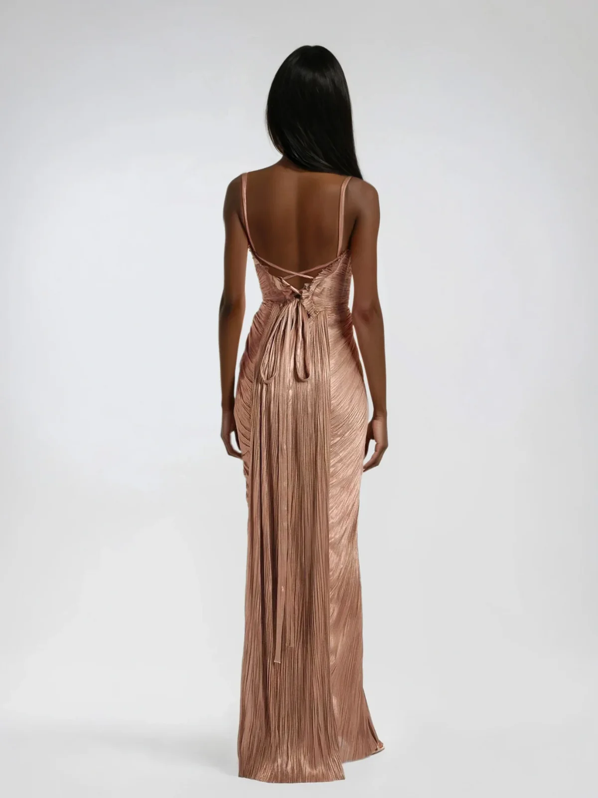 Heliox Metallic Corset Maxi Dress - Image 2