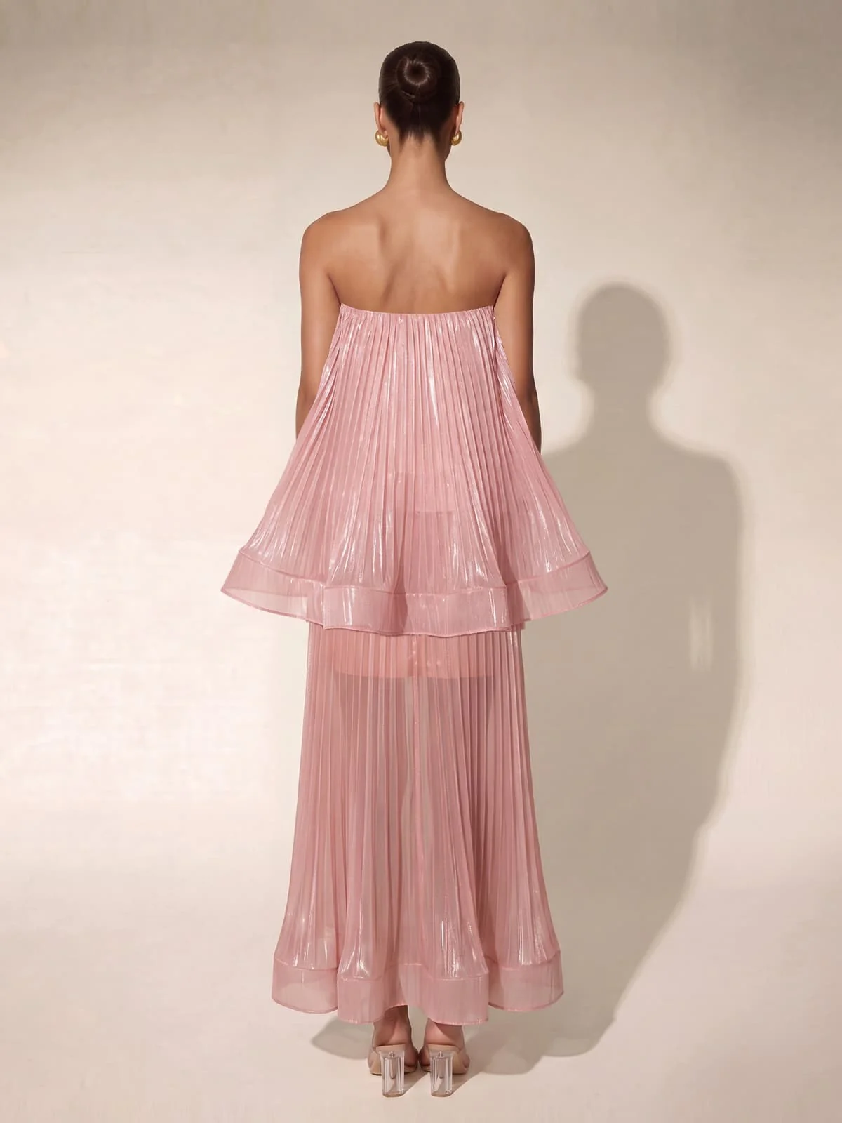 Hirenzo Strapless Pleated Skirt Set - Image 4
