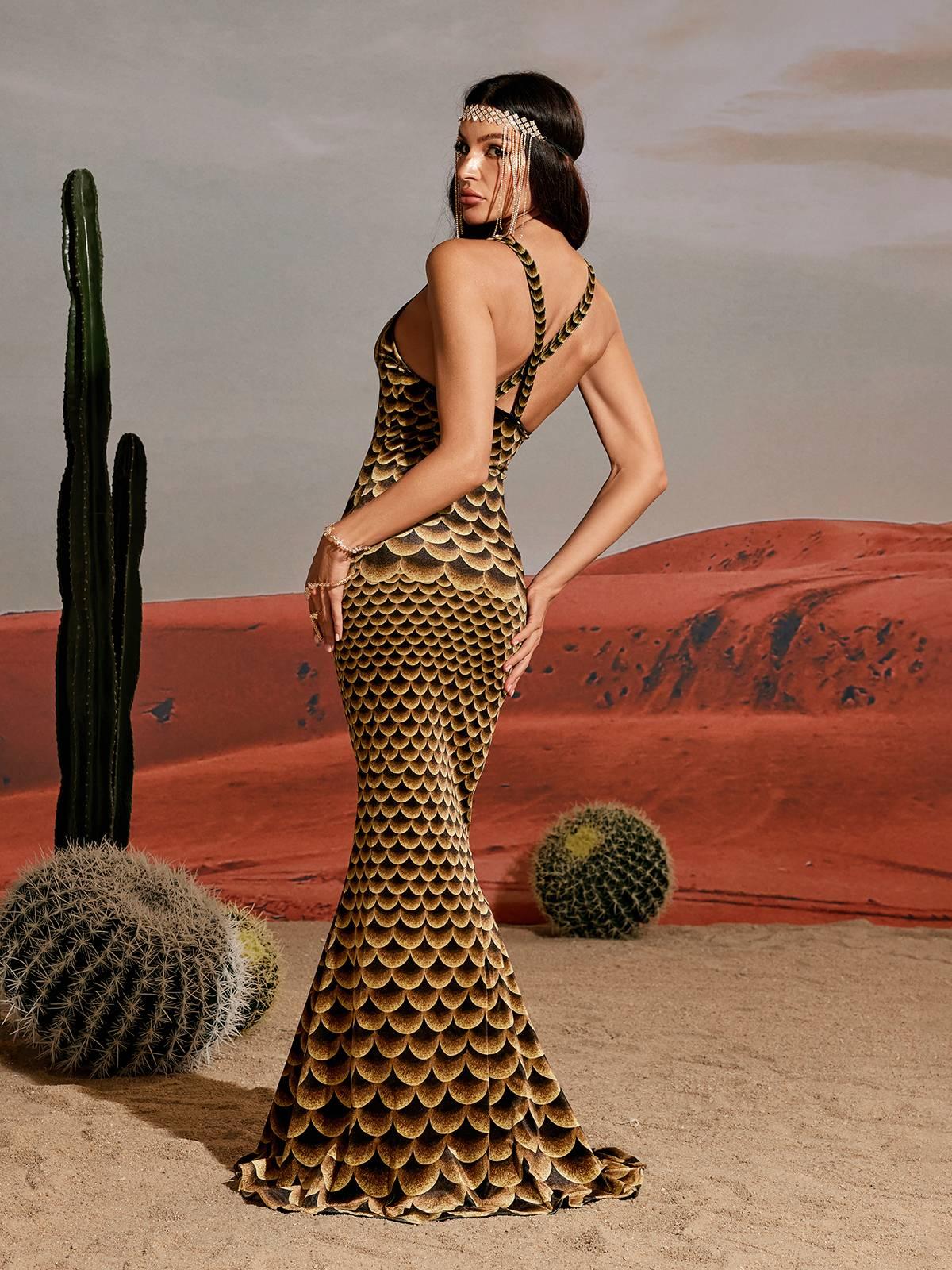 Hosea Printed Mermaid Maxi Dress - Image 6