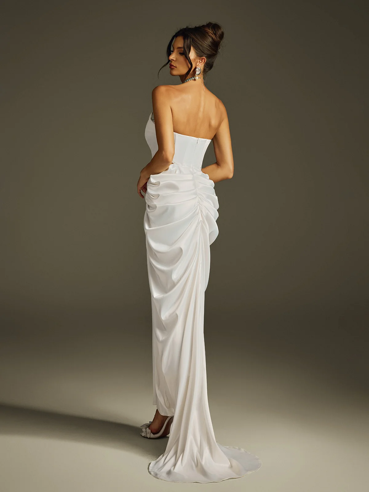 Hryon Strapless Corset Satin Maxi Dress - Image 6