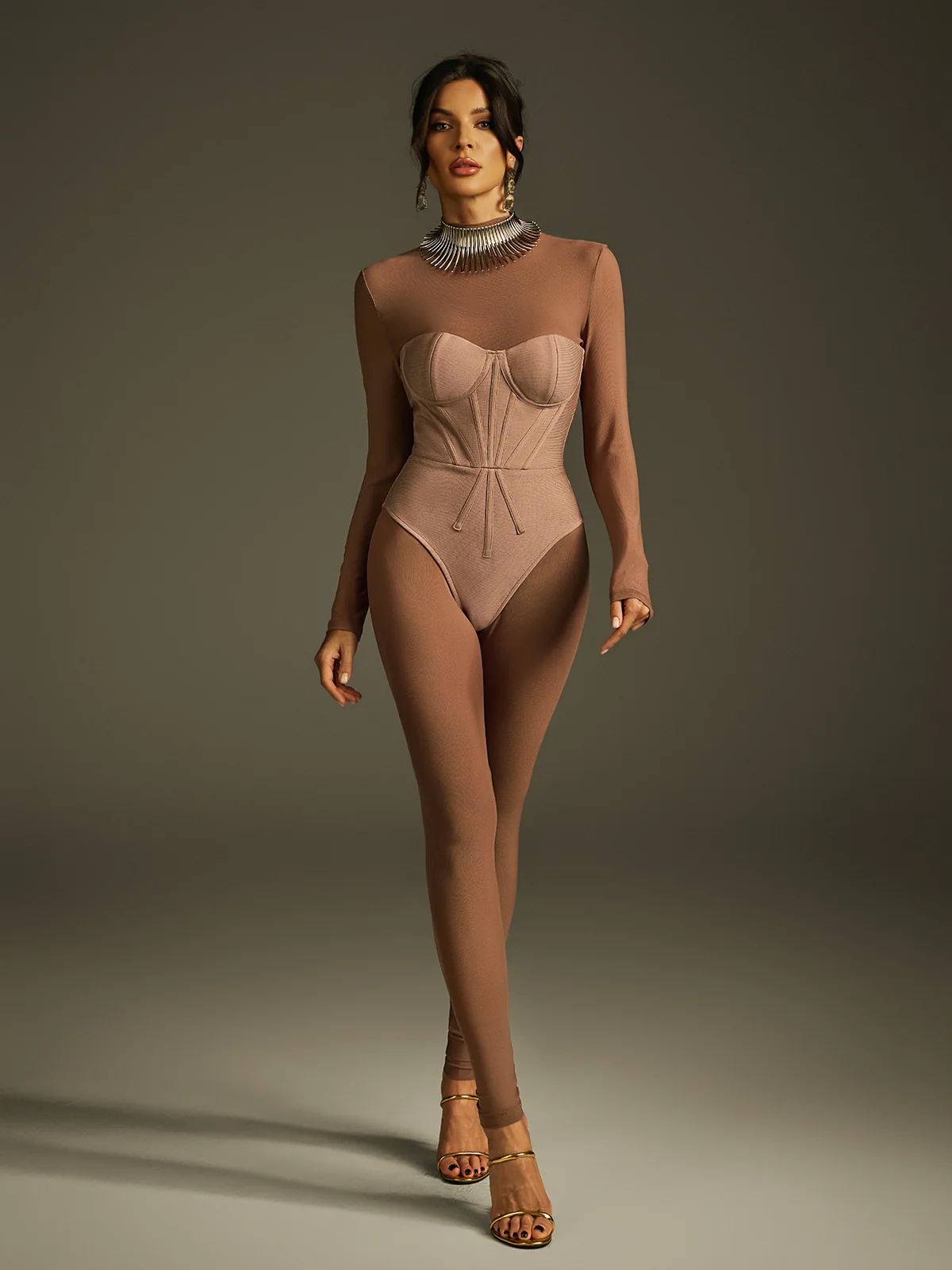 Ildrion High Neck Bandage Bodysuit Set - Image 3