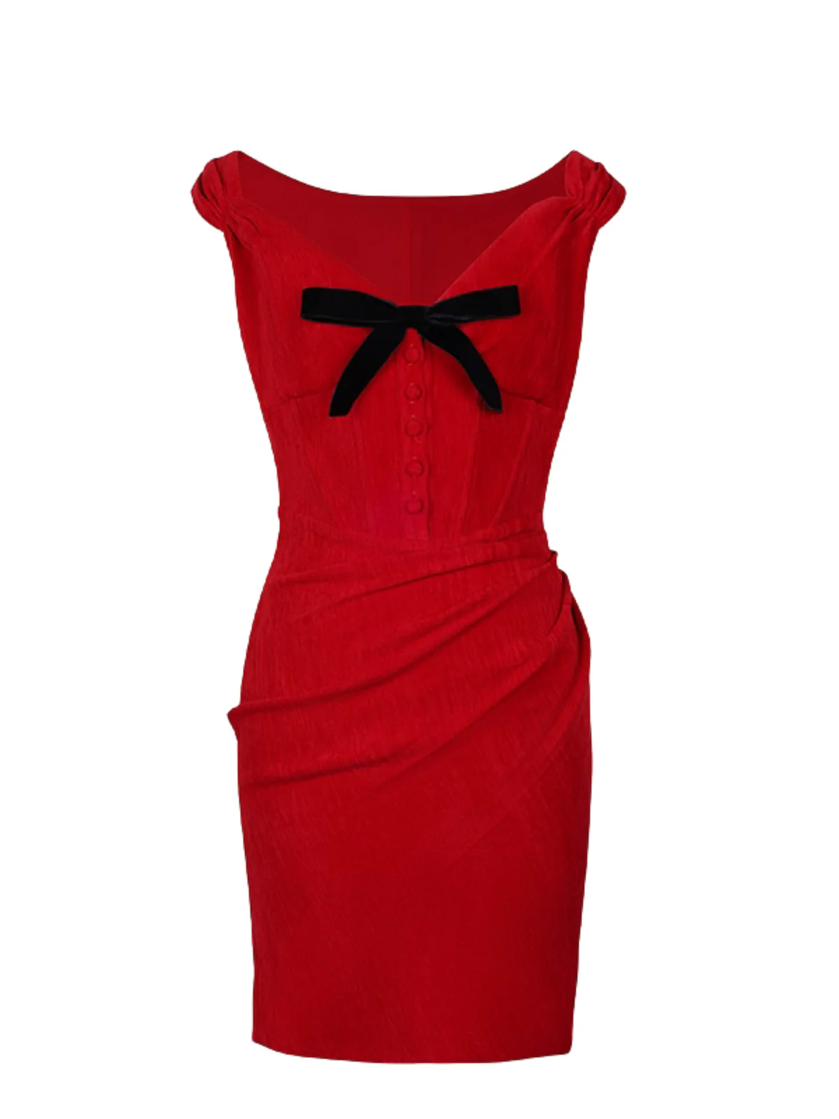 Implexa V Neck Bow Mini Dress - Image 7