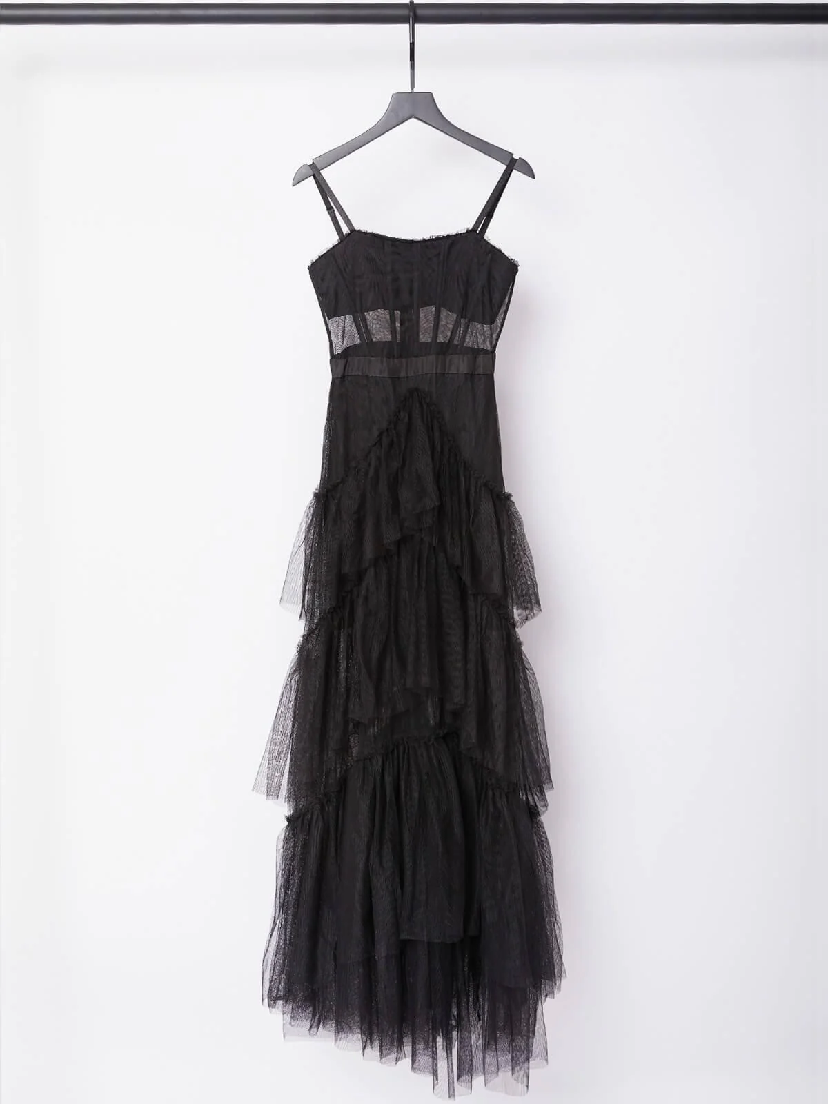 Inaya Mesh Maxi Dress In Black - Image 7