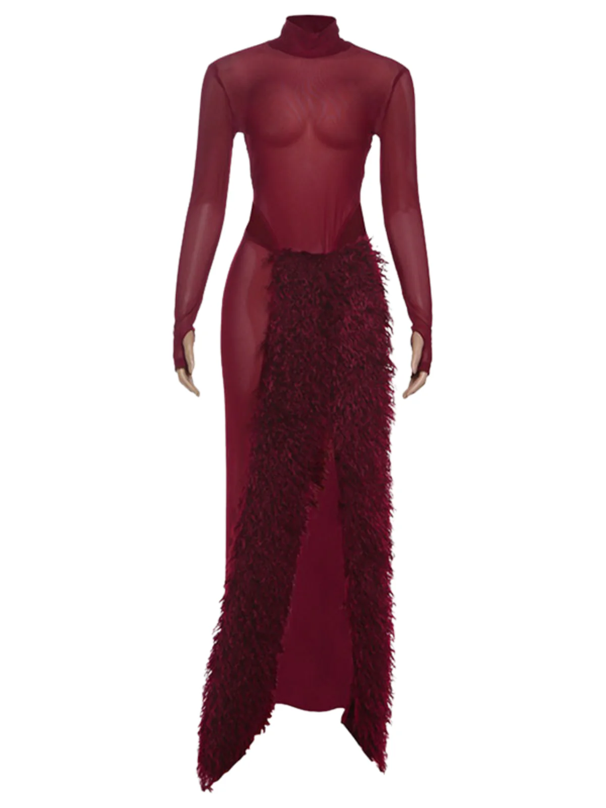 Irrotor High Neck Split Mesh Skirt Set - Image 7
