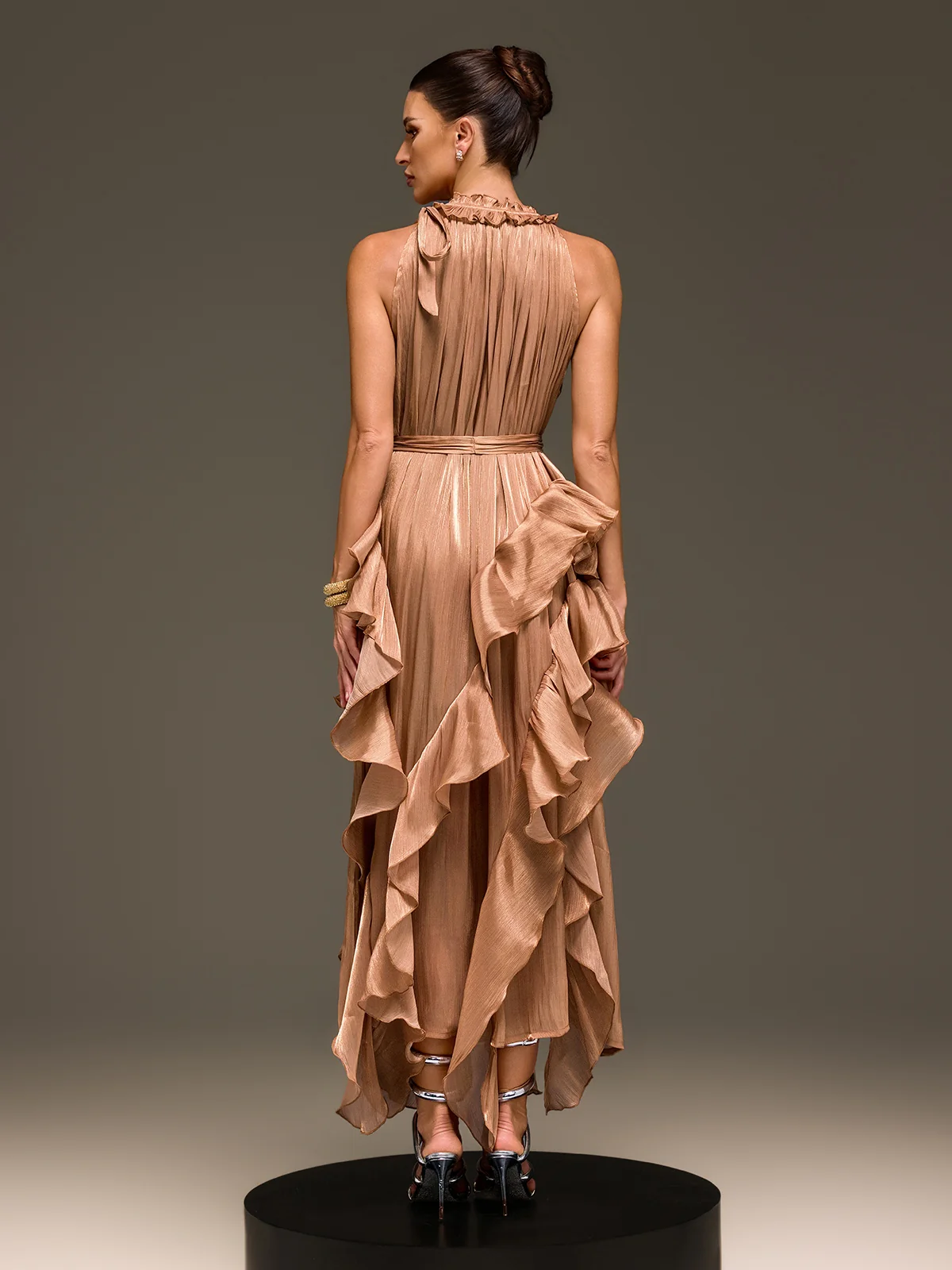 Iverdan Sleeveless Ruffle Maxi Dress - Image 6