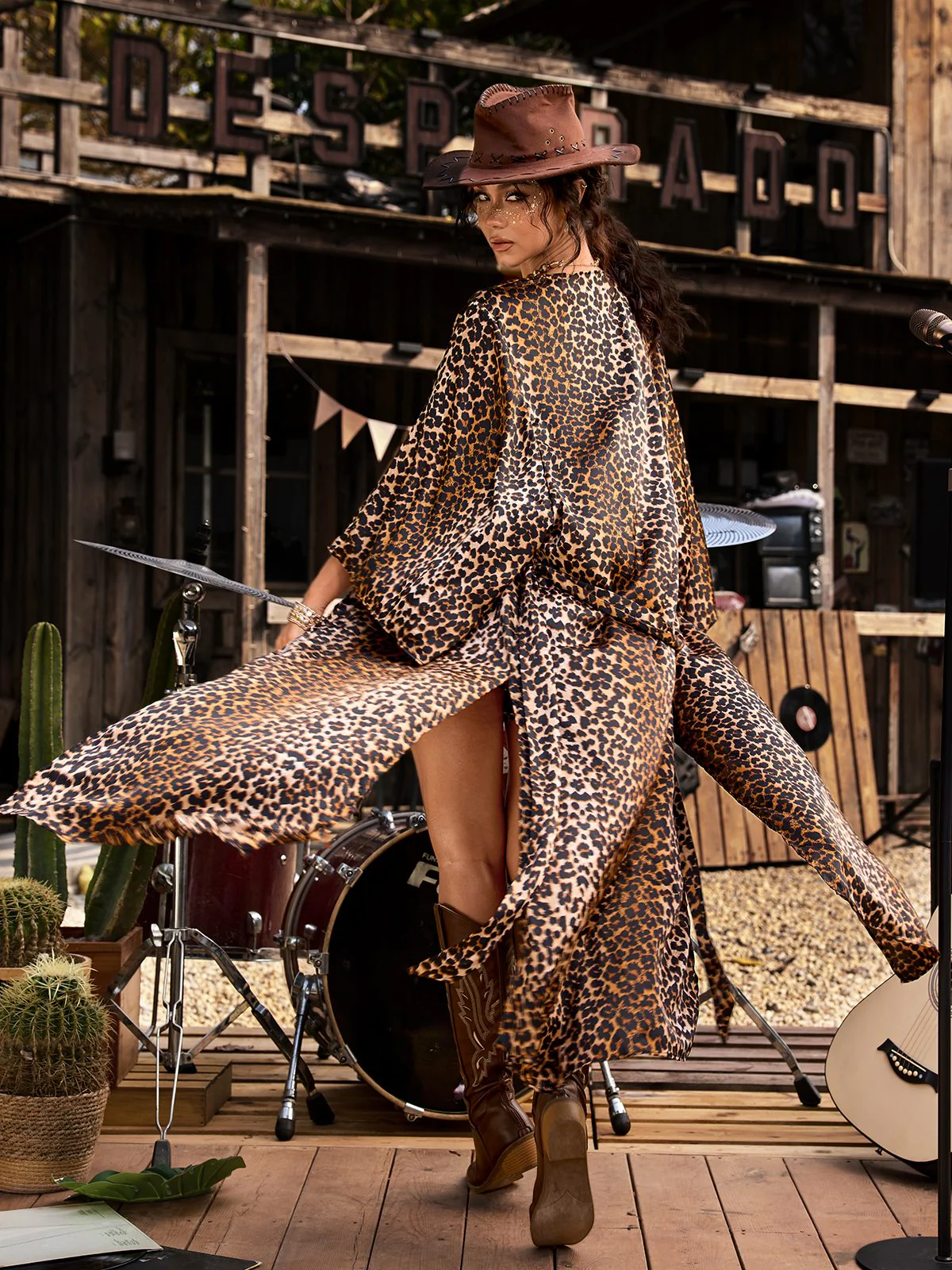 Ixelvon Spaghetti Leopard Romper Set - Image 6
