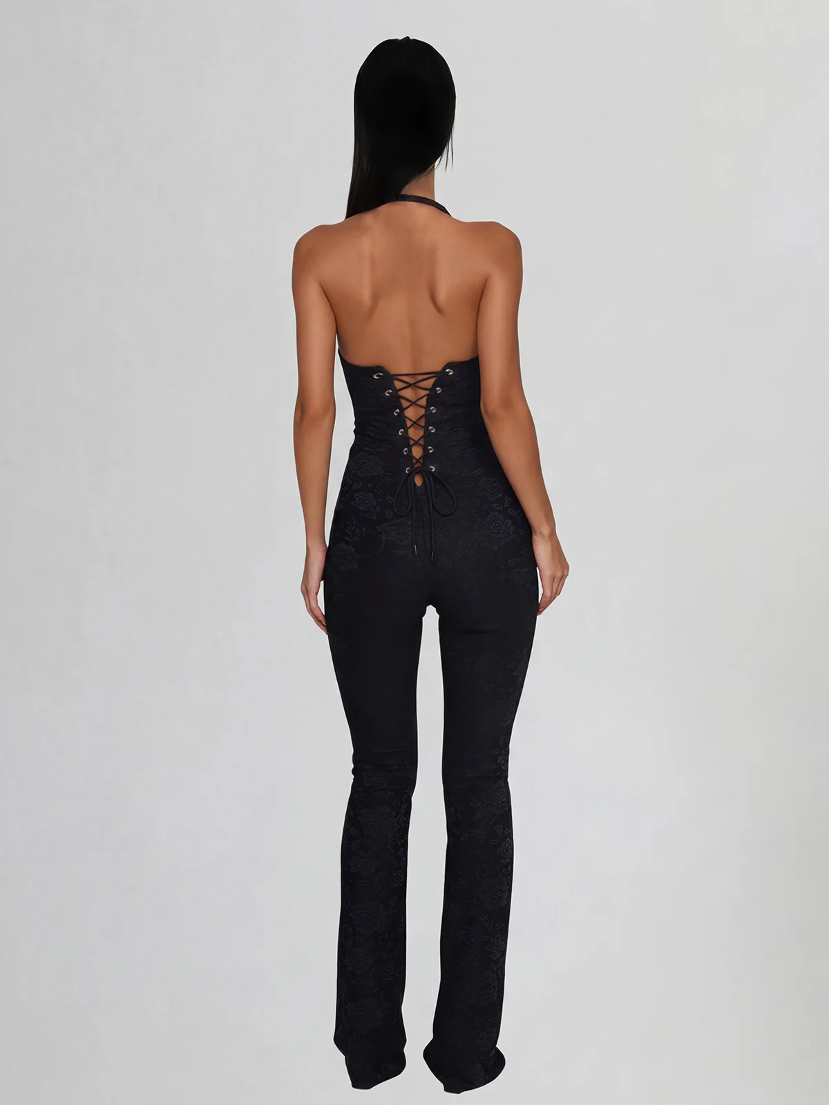 Ixelyn Plunge Neck Lace Jumpsuit - Image 5