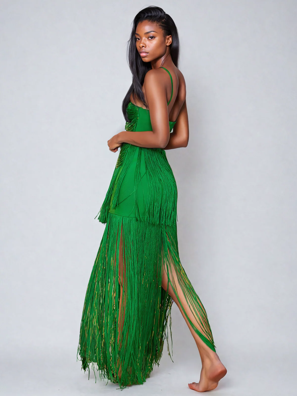 Izumi Fringe Bandage Maxi Dress - Image 4