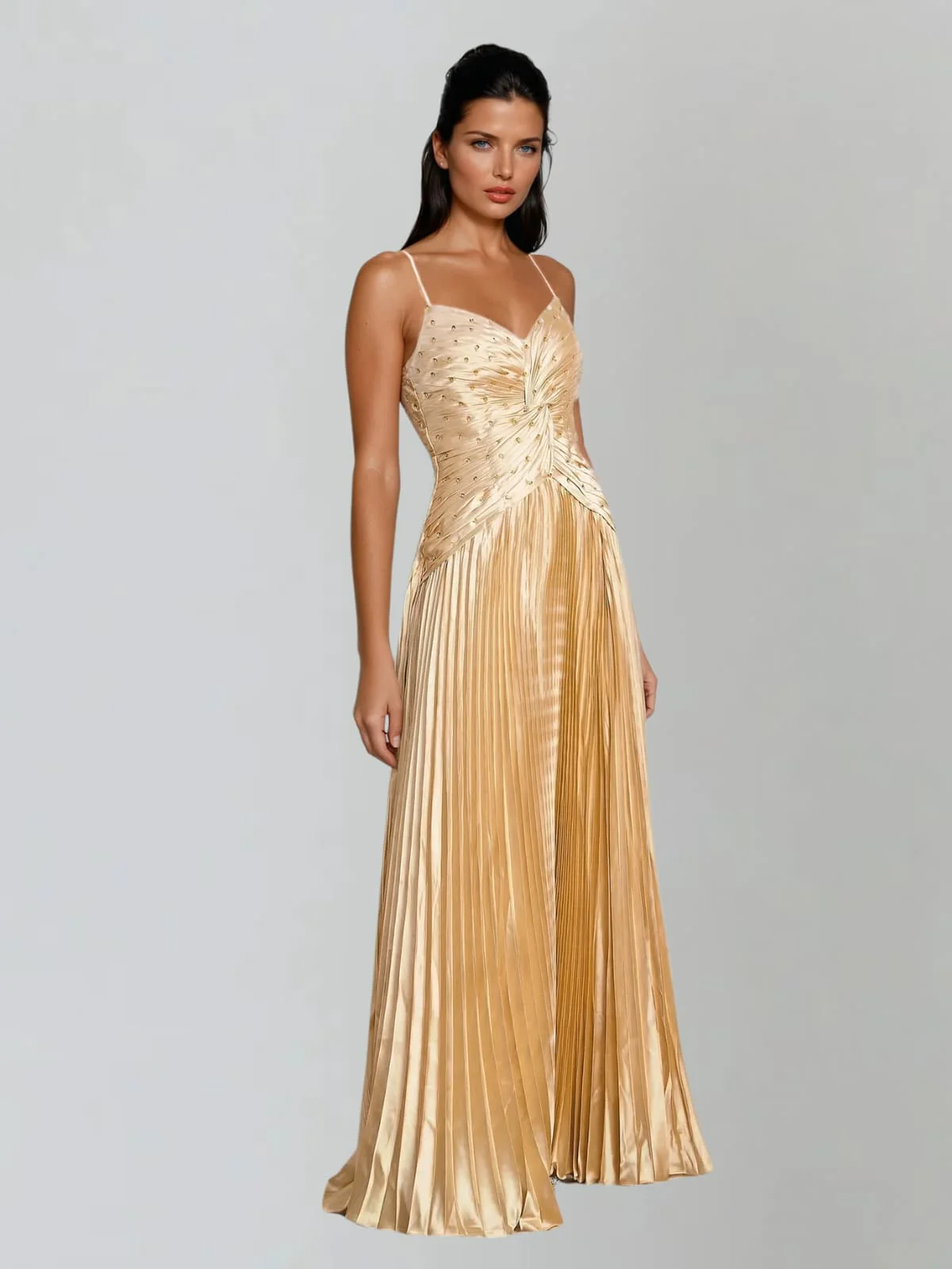 Jagtopo Spaghetti Twisted Pleated Maxi Dress - Image 2