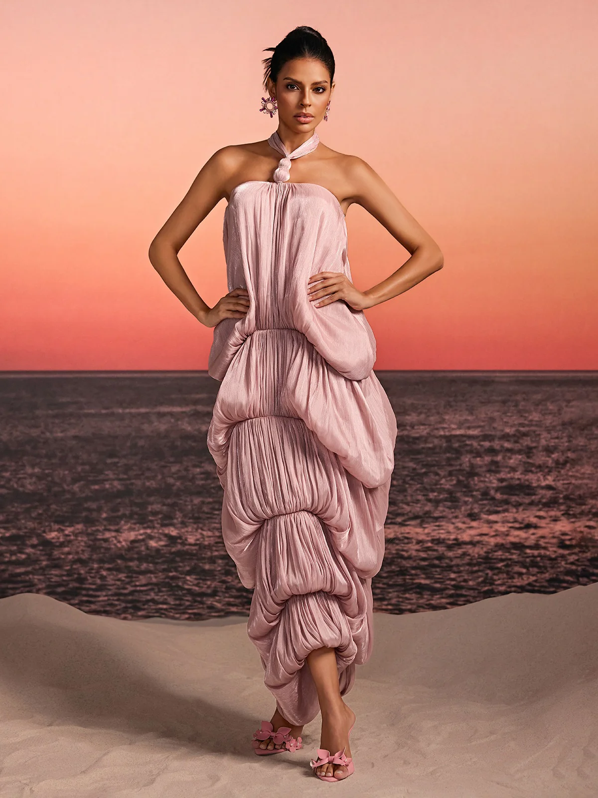 Jalor Halterneck Bubble Maxi Dress - Image 3