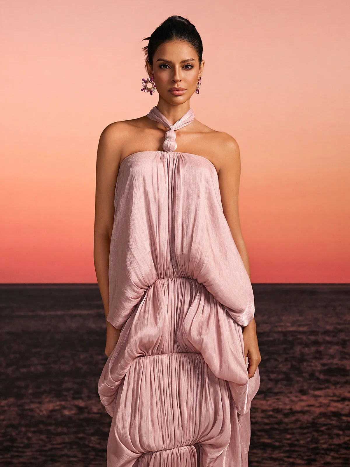 Jalor Halterneck Bubble Maxi Dress - Image 4