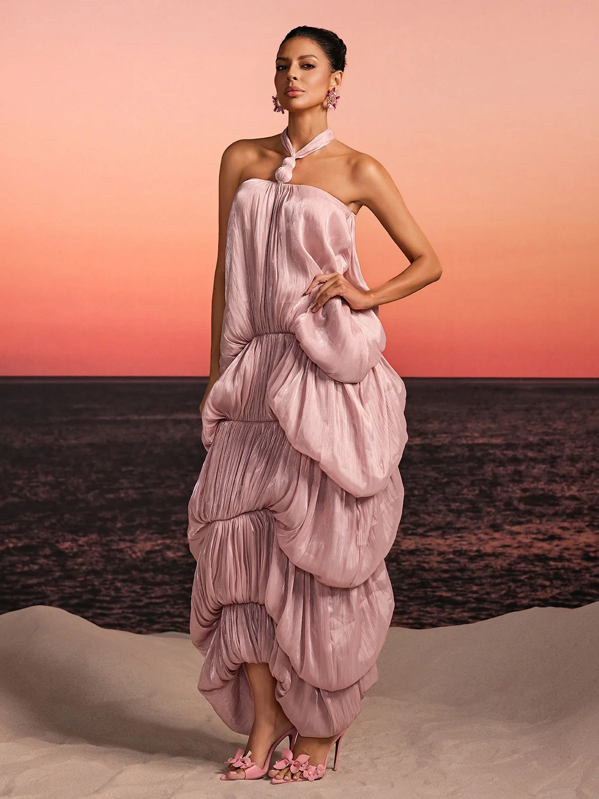 Jalor Halterneck Bubble Maxi Dress - Image 5