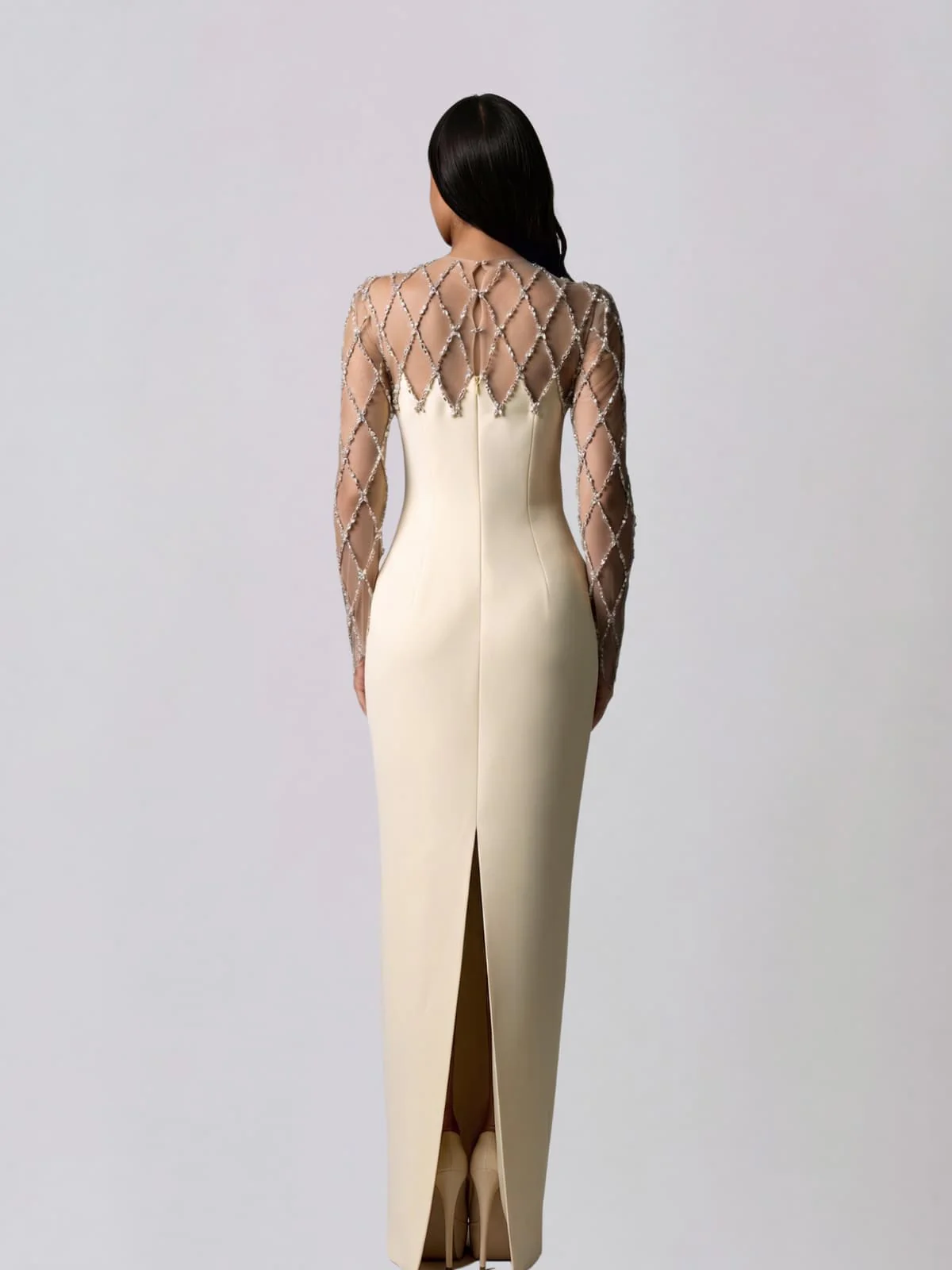 Jervan Crystal Mesh Maxi Dress - Image 2