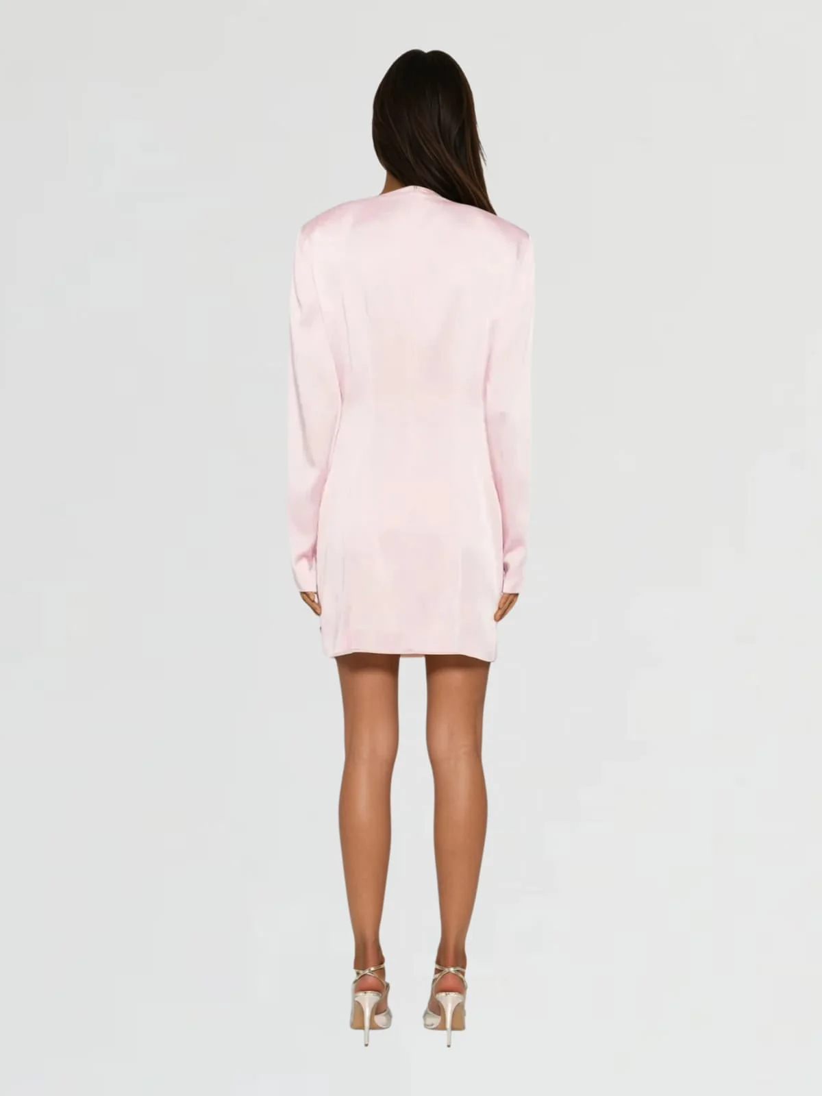 Jounceor V Neck Satin Ruched Mini Dress - Image 5