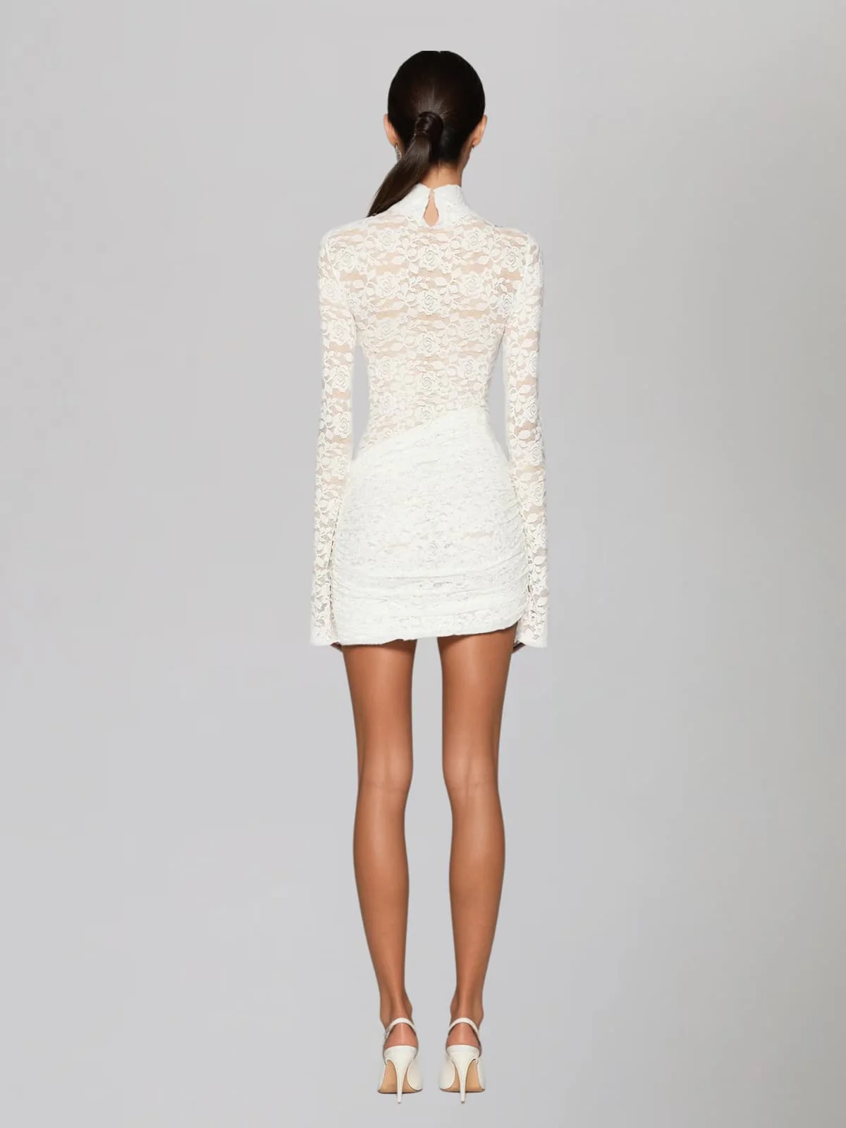 Kavixor High Neck Lace Mini Dress - Image 3