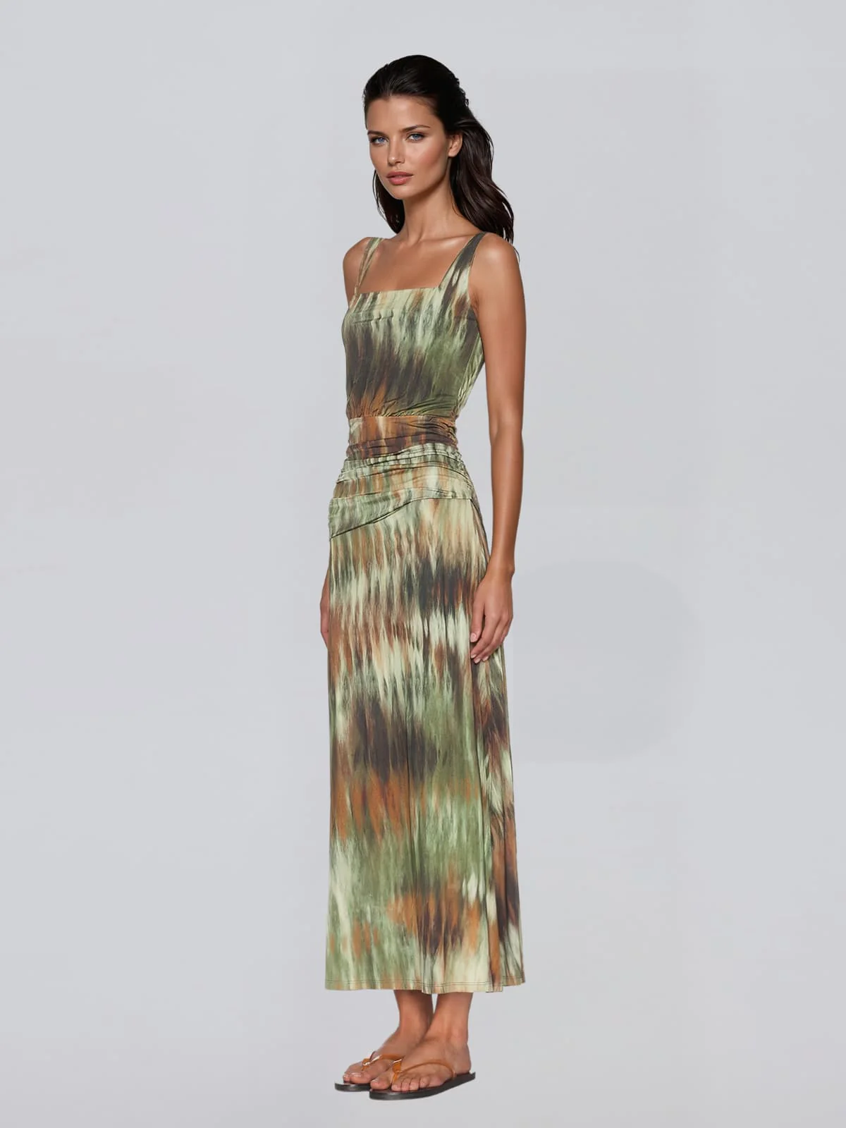 Kelvarion Printed Draped Maxi Dress - Image 3