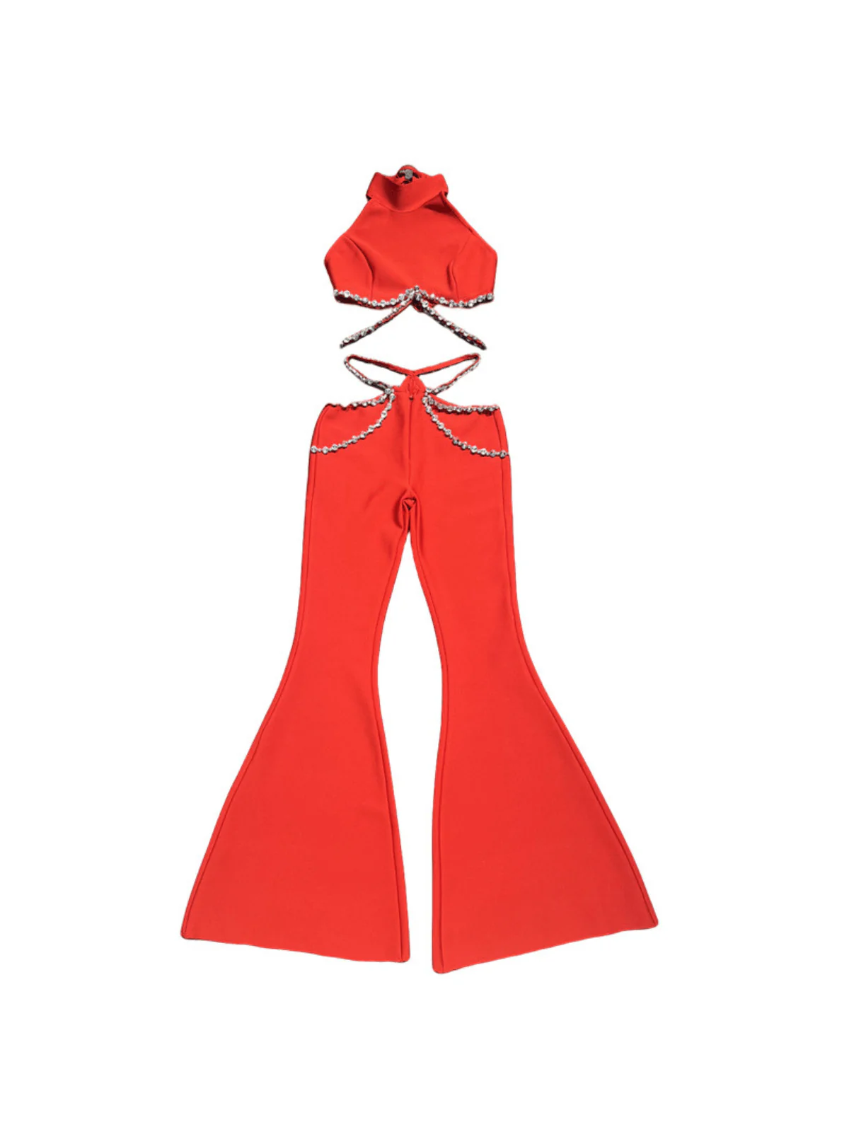 Kesar Halterneck Crystal Bandage Pants Set - Image 6