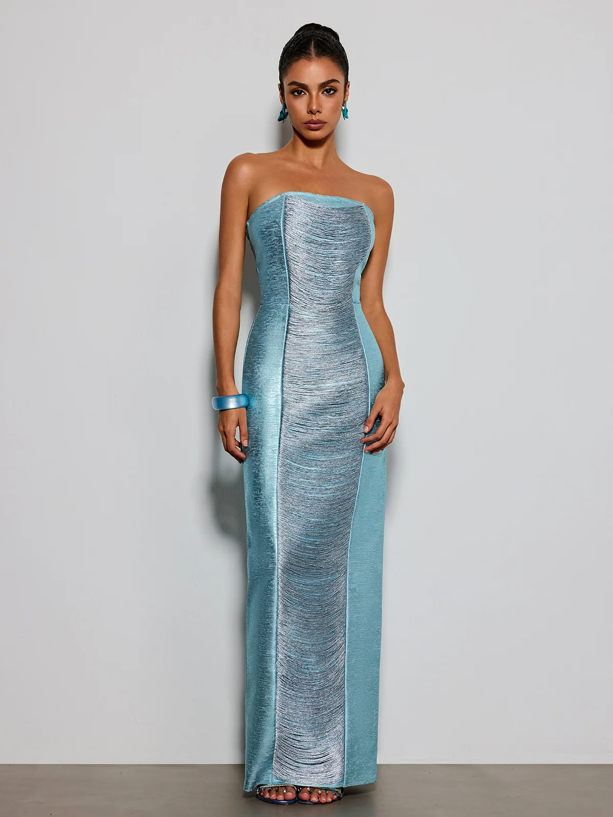 Kestil Strapless Fringe Maxi Dress - Image 3