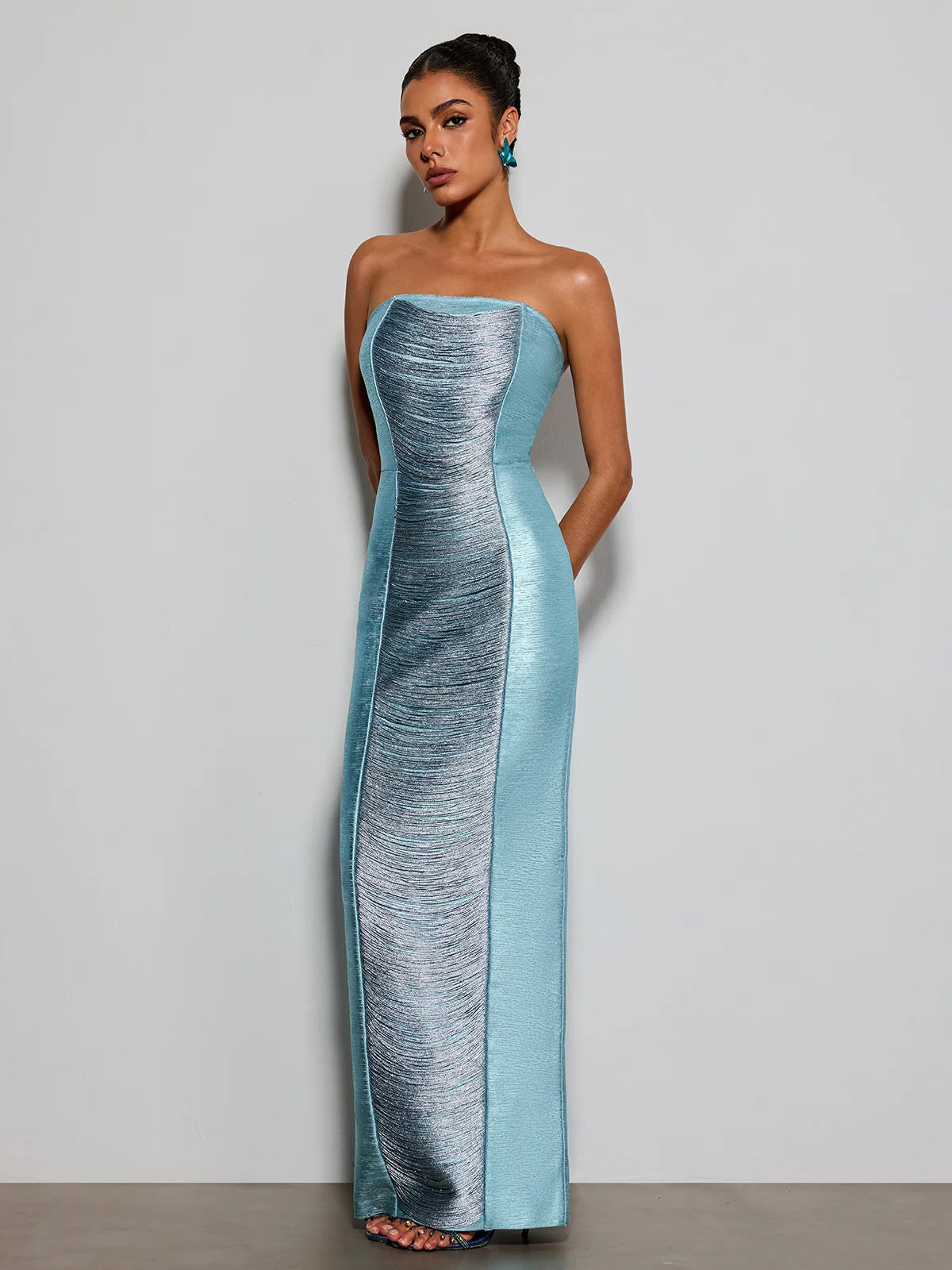 Kestil Strapless Fringe Maxi Dress - Image 4