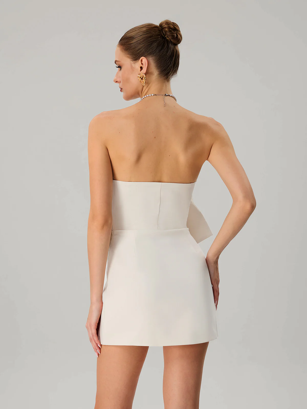 Krystallon Strapless Bow Mini Dress - Image 6