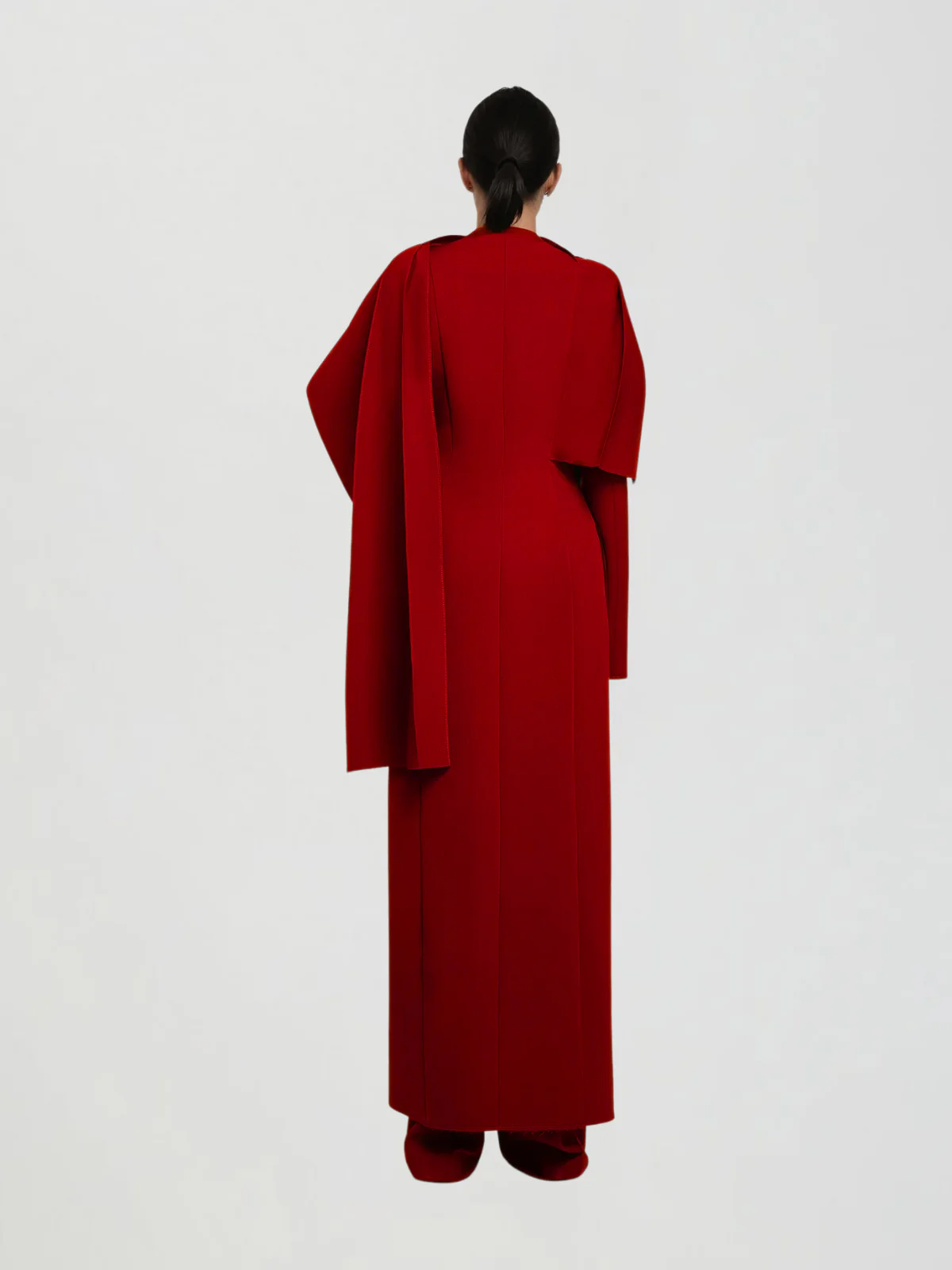 Kuiperon Cape Detail Coat In Red - Image 3