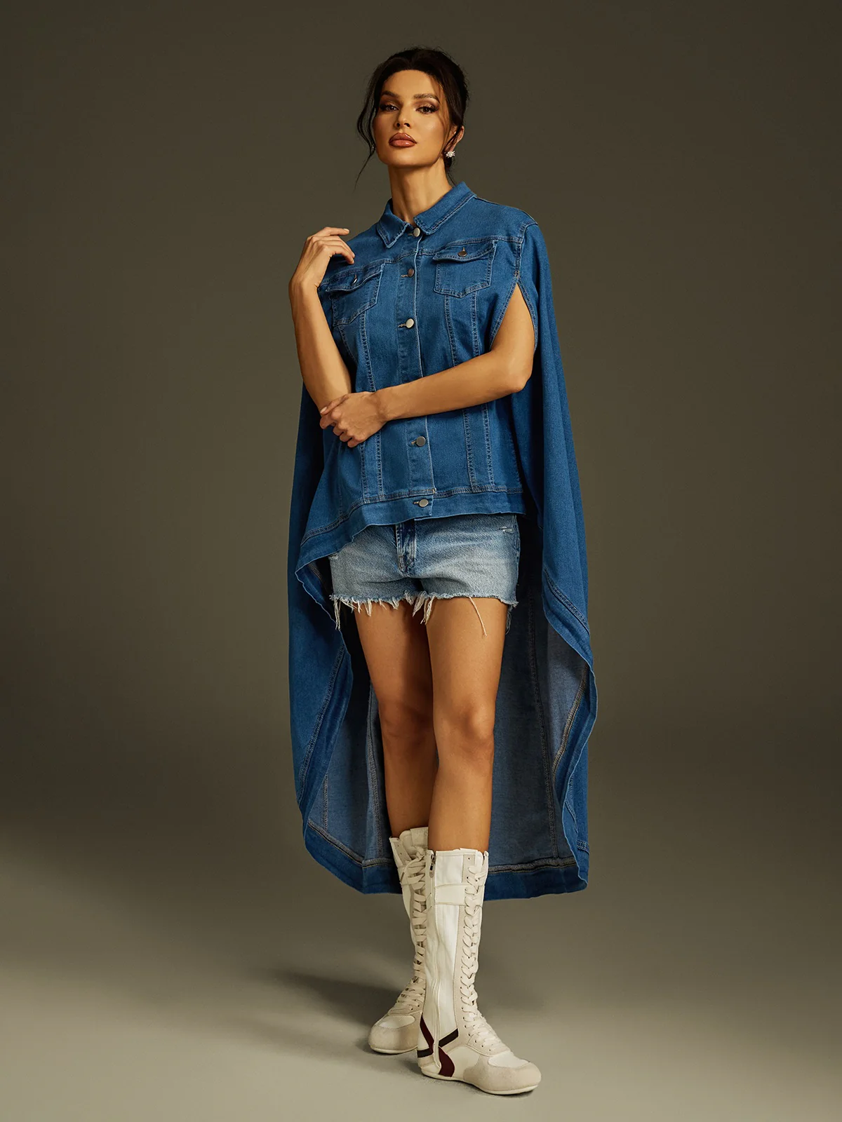 Laranya Cape Deconstruct Denim Jacket