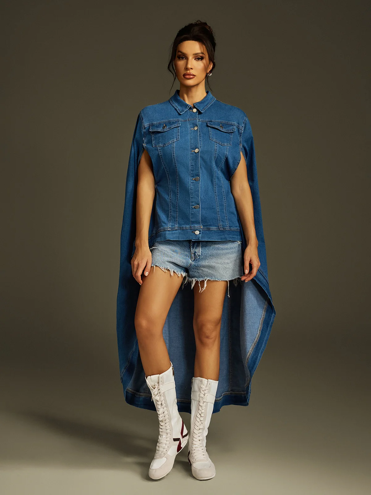 Laranya Cape Deconstruct Denim Jacket - Image 5