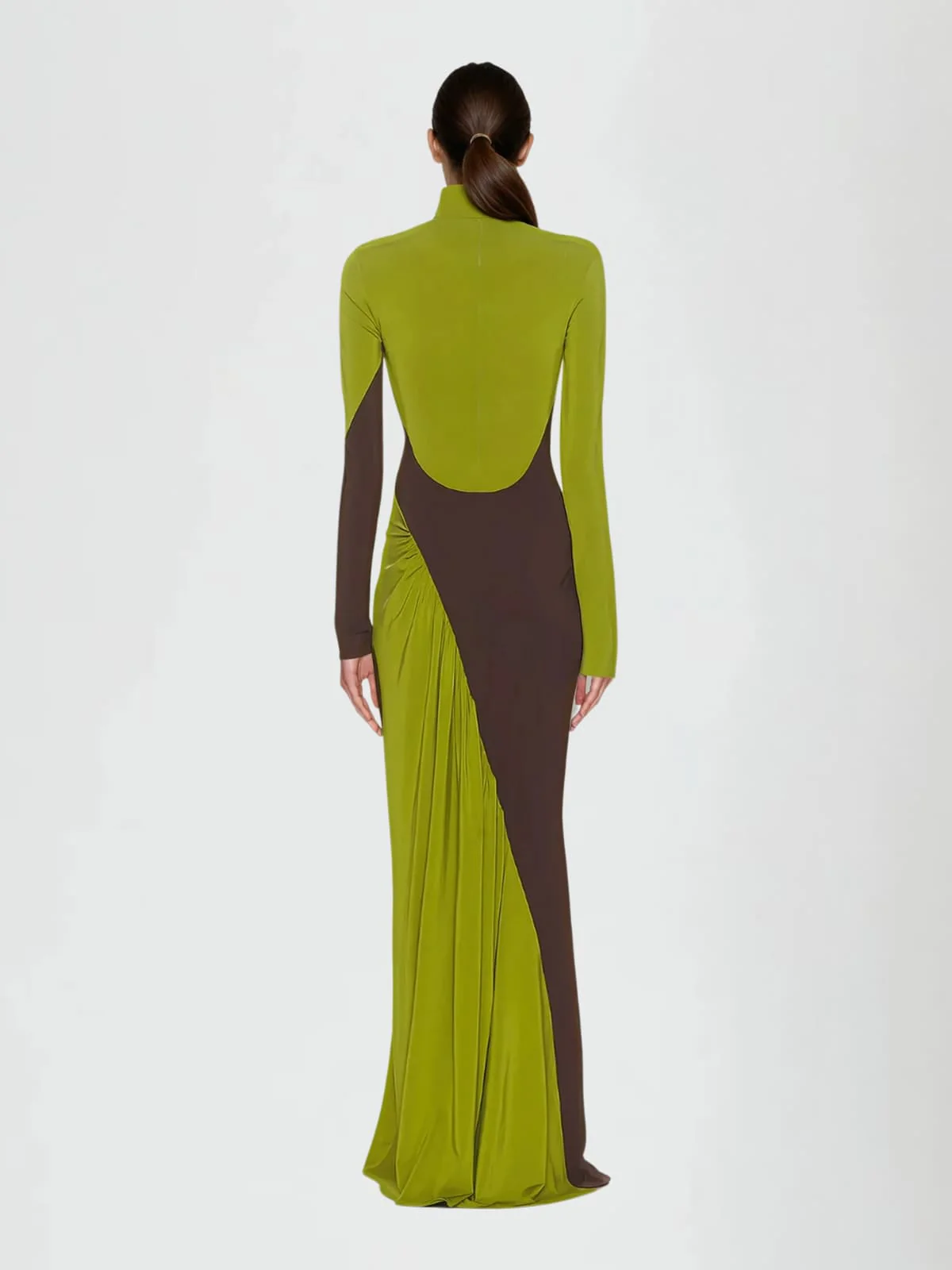 Laurice High Neck Maxi Dress In Green - Image 5