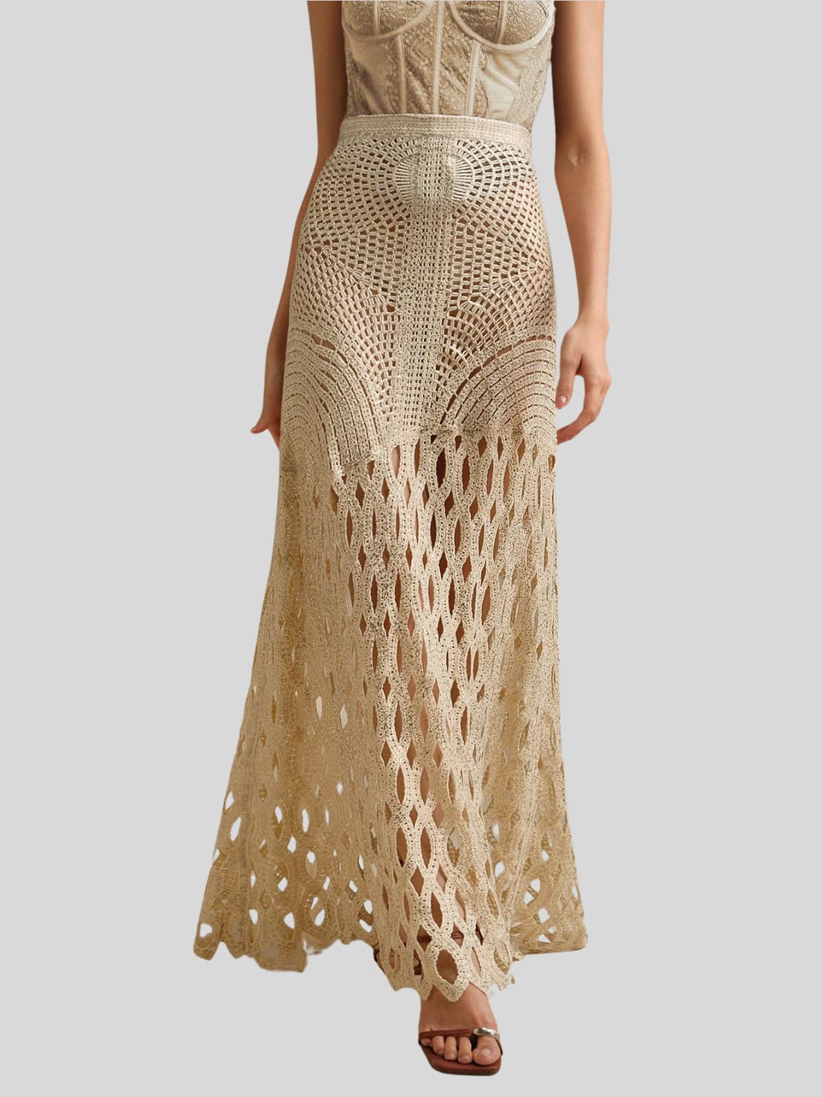 Leldrin Cutout Skirt In Apricot - Image 2