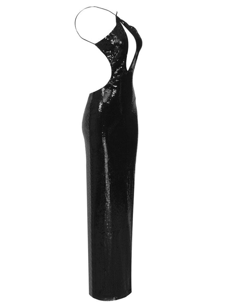 Gaiwan Cutout Sequin Maxi Dress In Black - Image 7