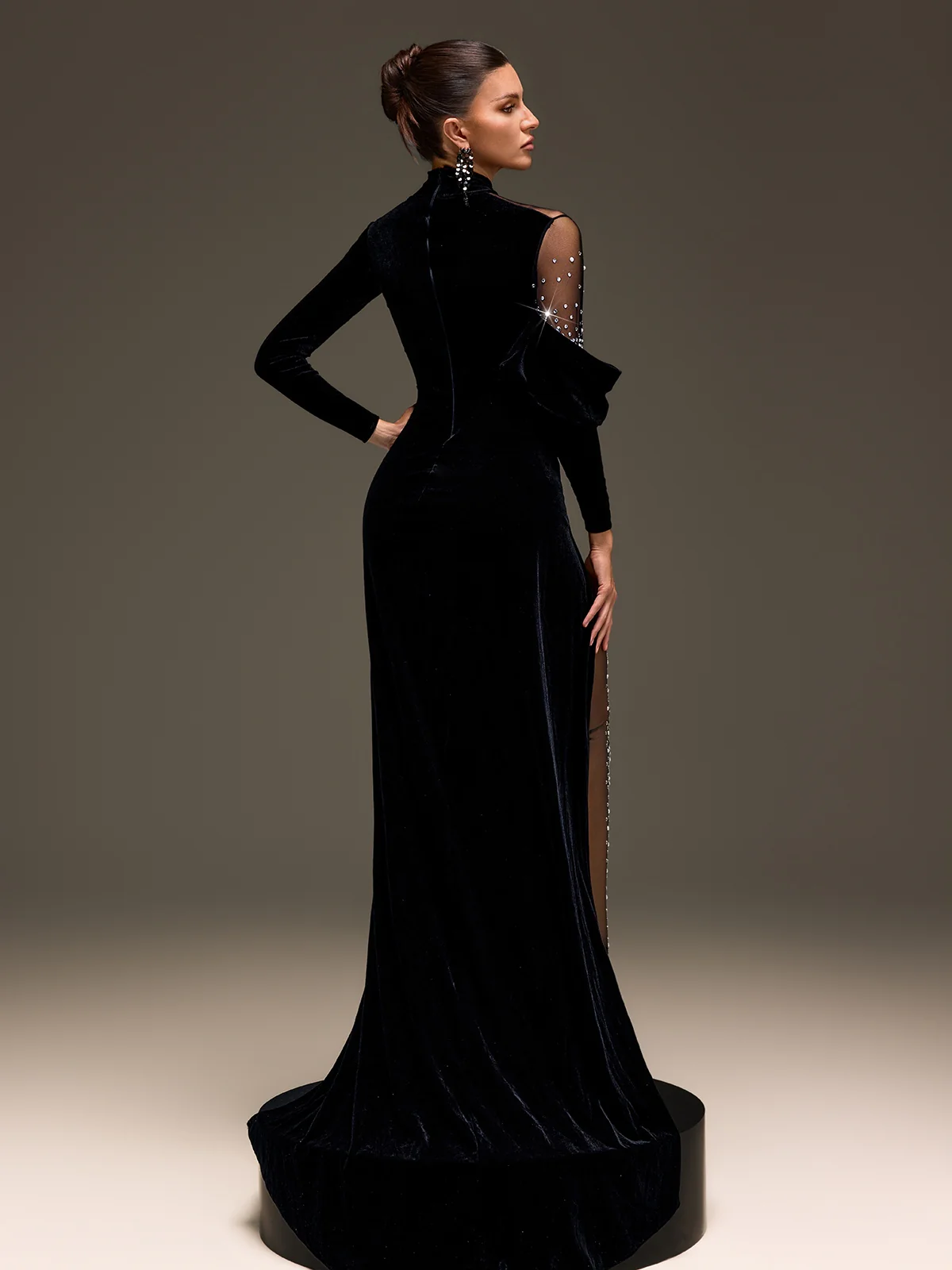 Lumetron Pearl Rhinestone Velvet Jumpsuit - Image 7