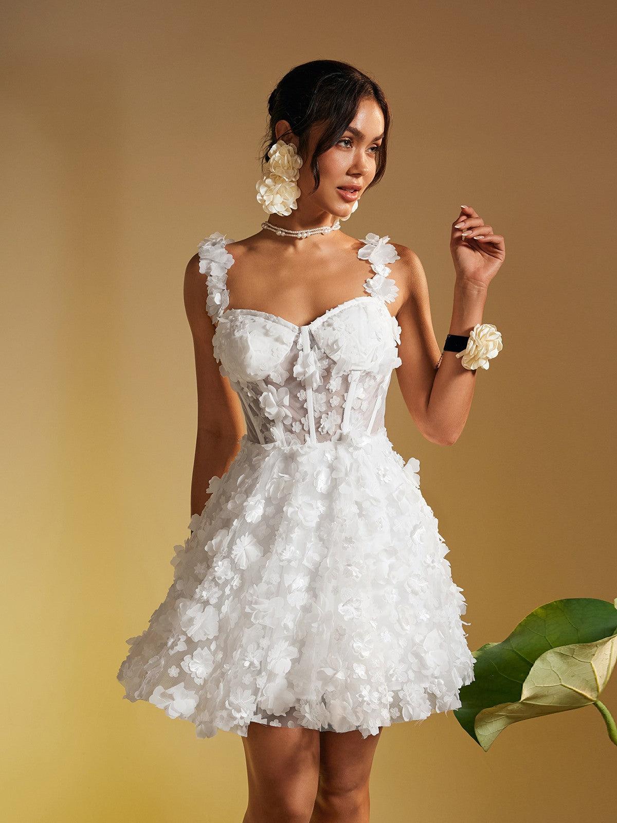 Magni Spaghetti Flower Mini Dress - Image 10