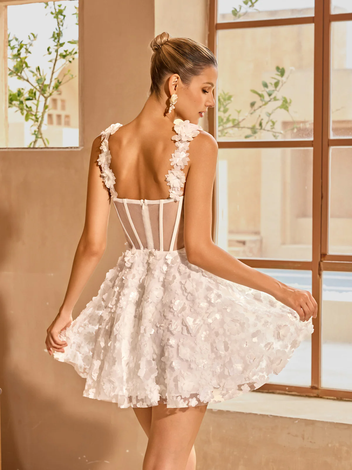 Magni Spaghetti Flower Mini Dress - Image 7
