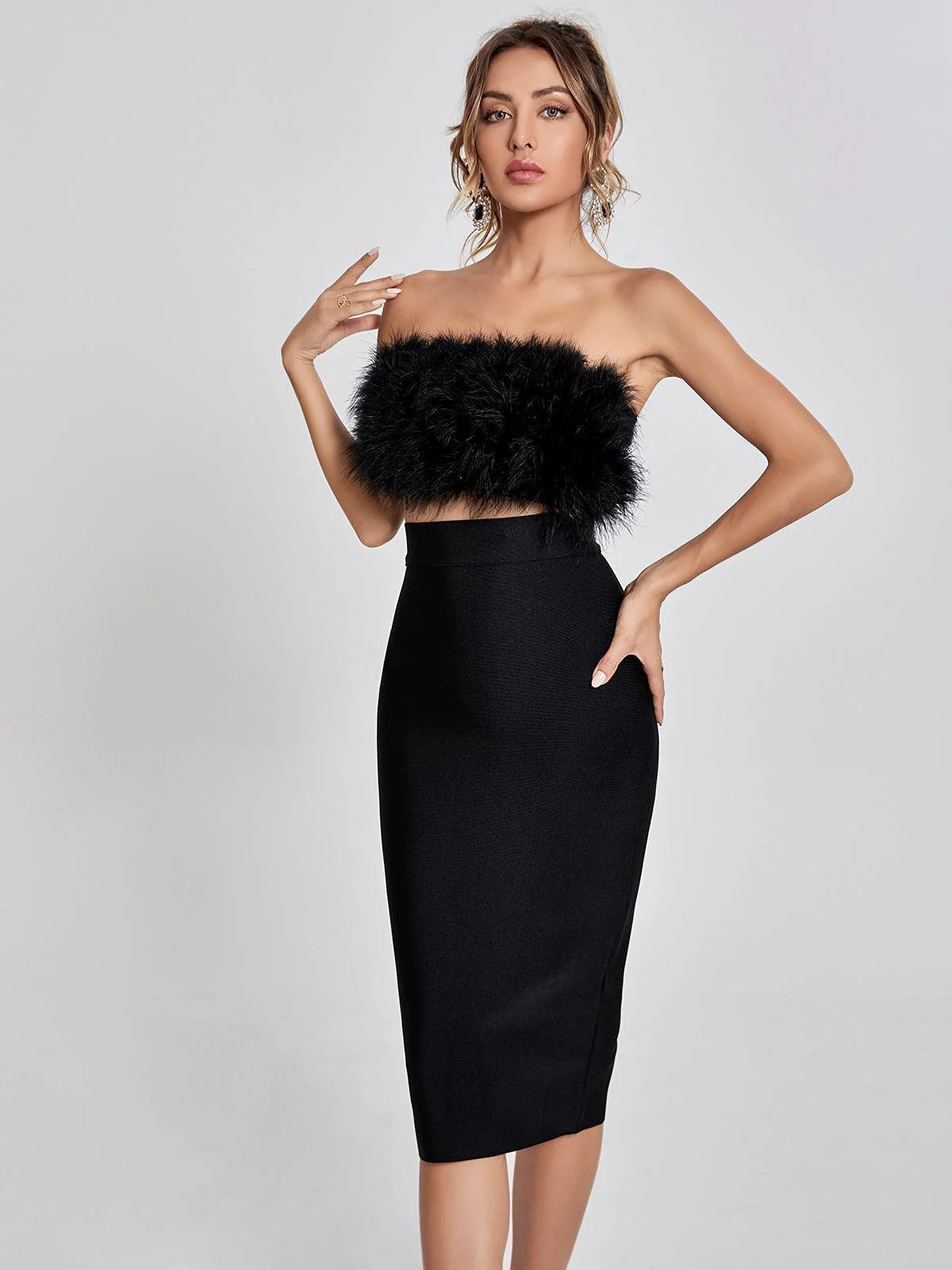 Mariam Bandage Pencil Skirt In Black - Image 2