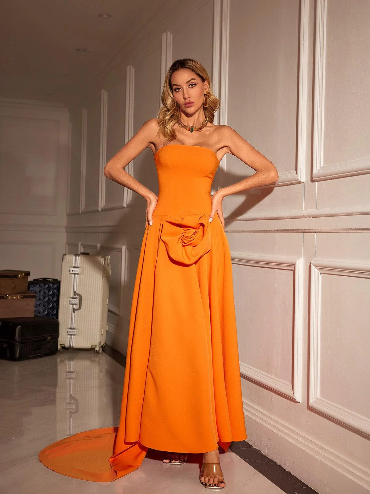 Mariano Strapless Flower Maxi Dress - Image 5