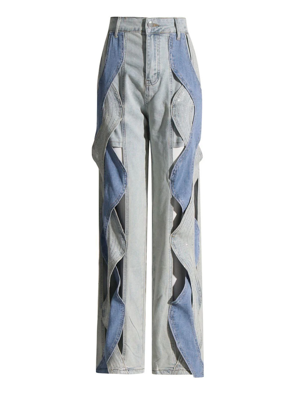Mehetabel Cutout Denim Pants In Light Blue - Image 6