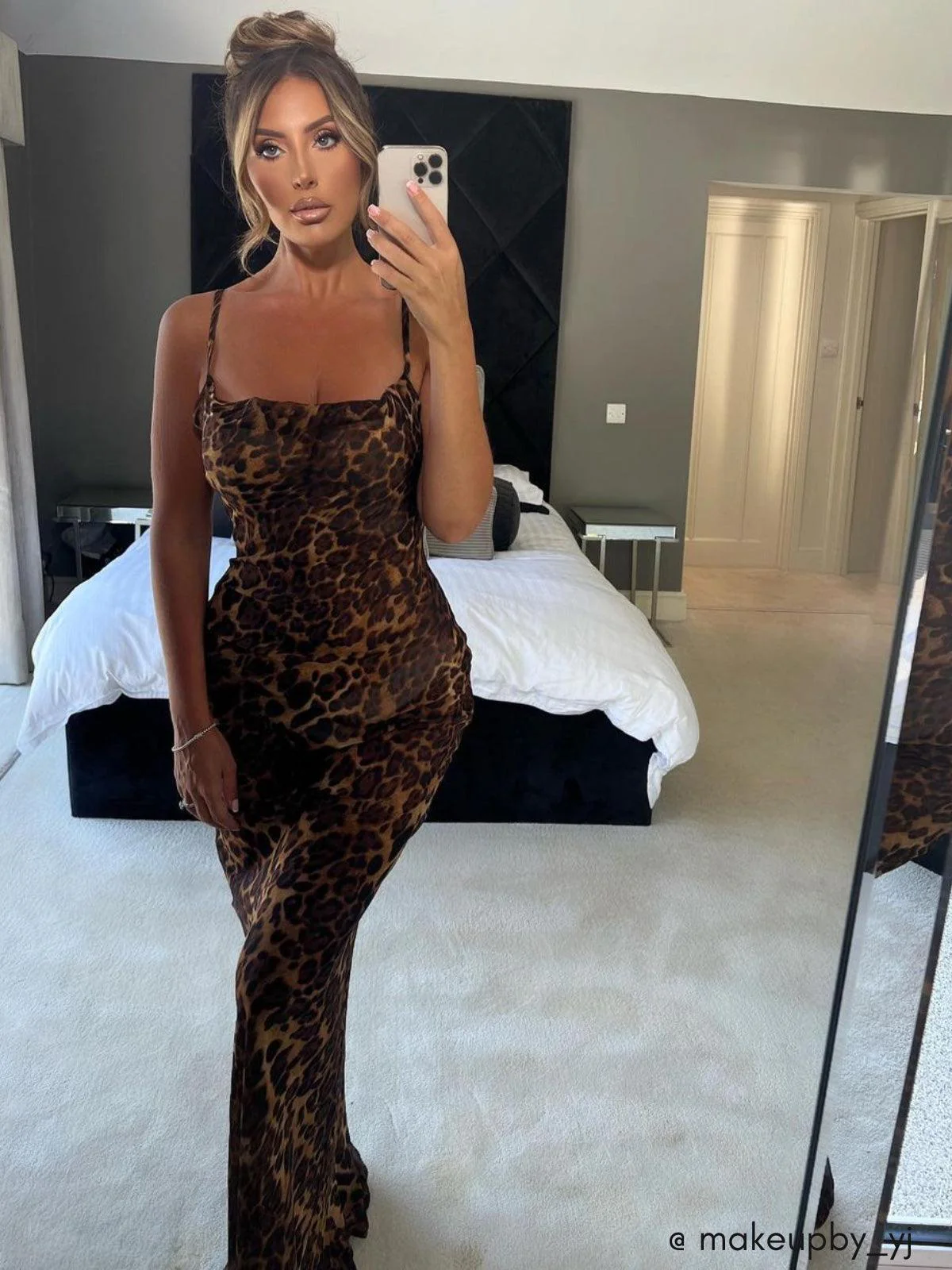 Melany Leopard Print Spaghetti Maxi Dress - Image 7
