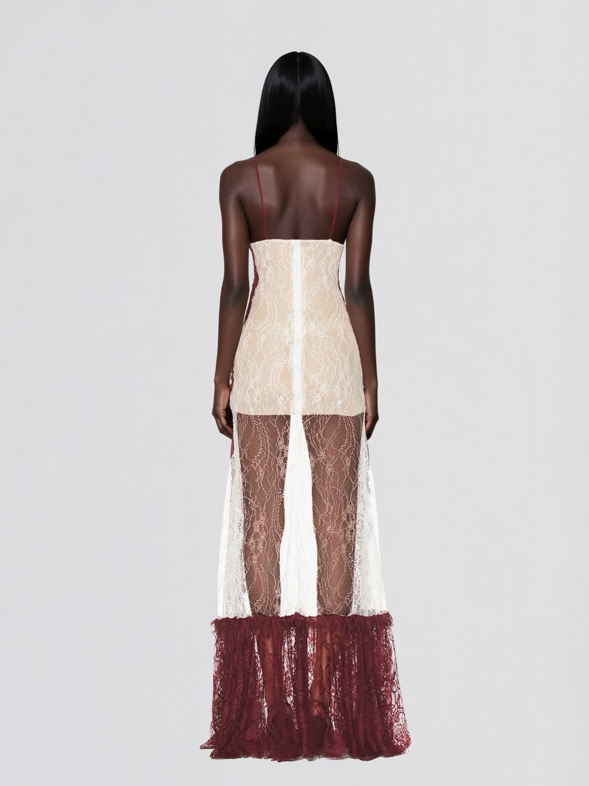 Morlen Spaghetti Lace Maxi Dress - Image 3