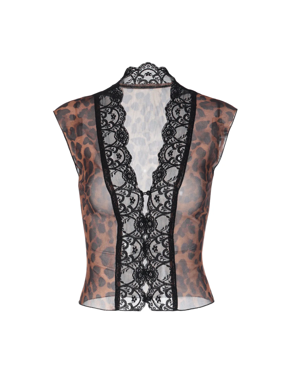 Morthael Lace Top In Leopard - Image 8