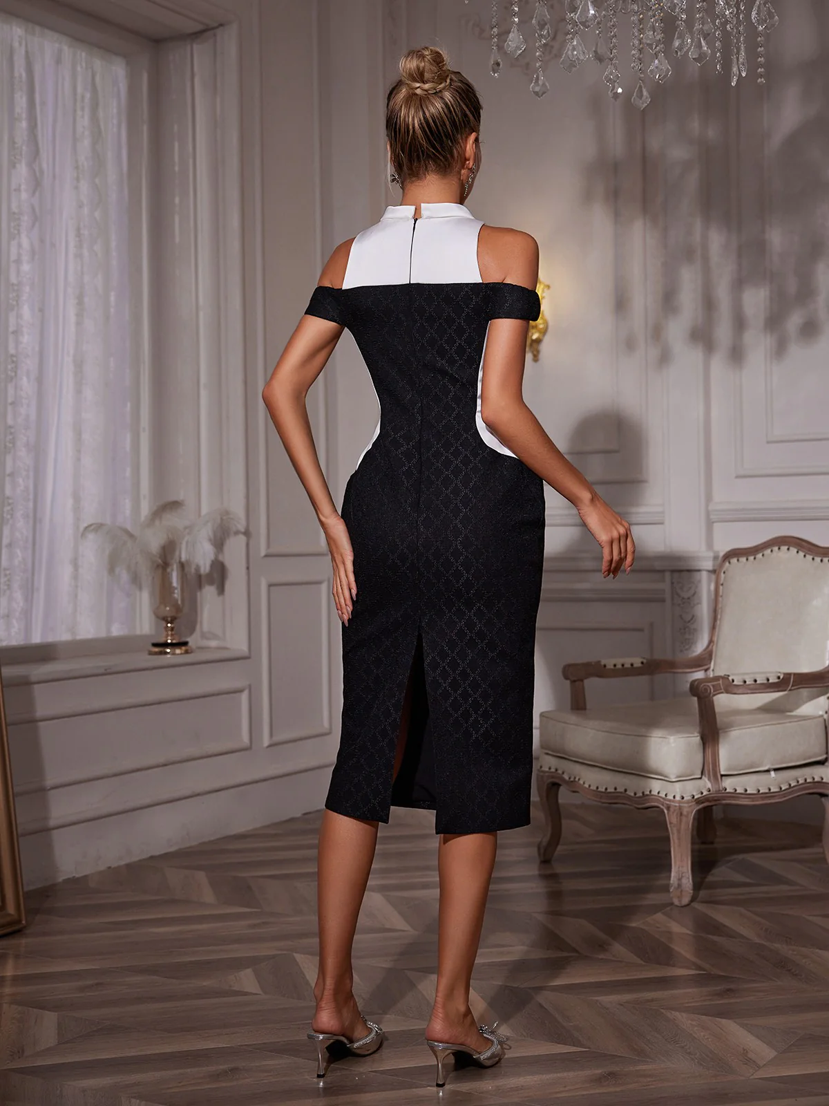 Neelam Folded Collar Midi Dress - Image 6