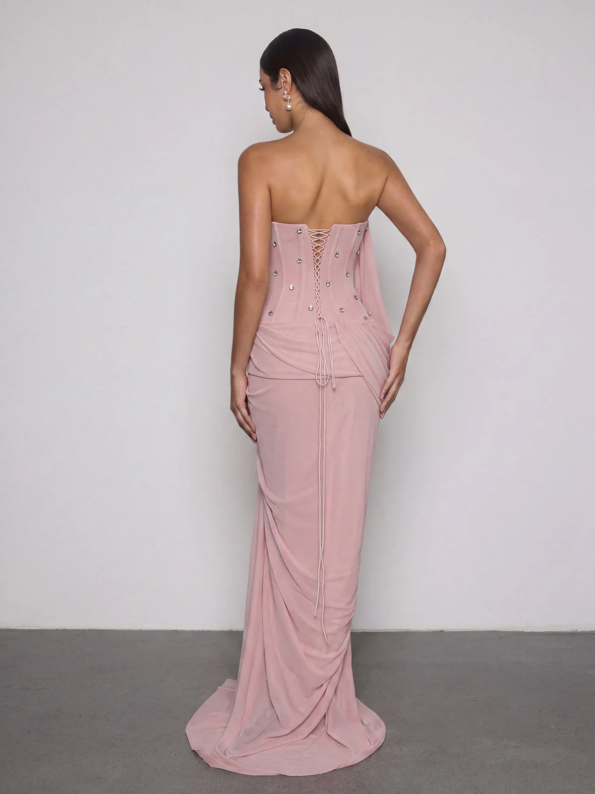 Neldor Strapless Draped Split Maxi Dress - Image 3