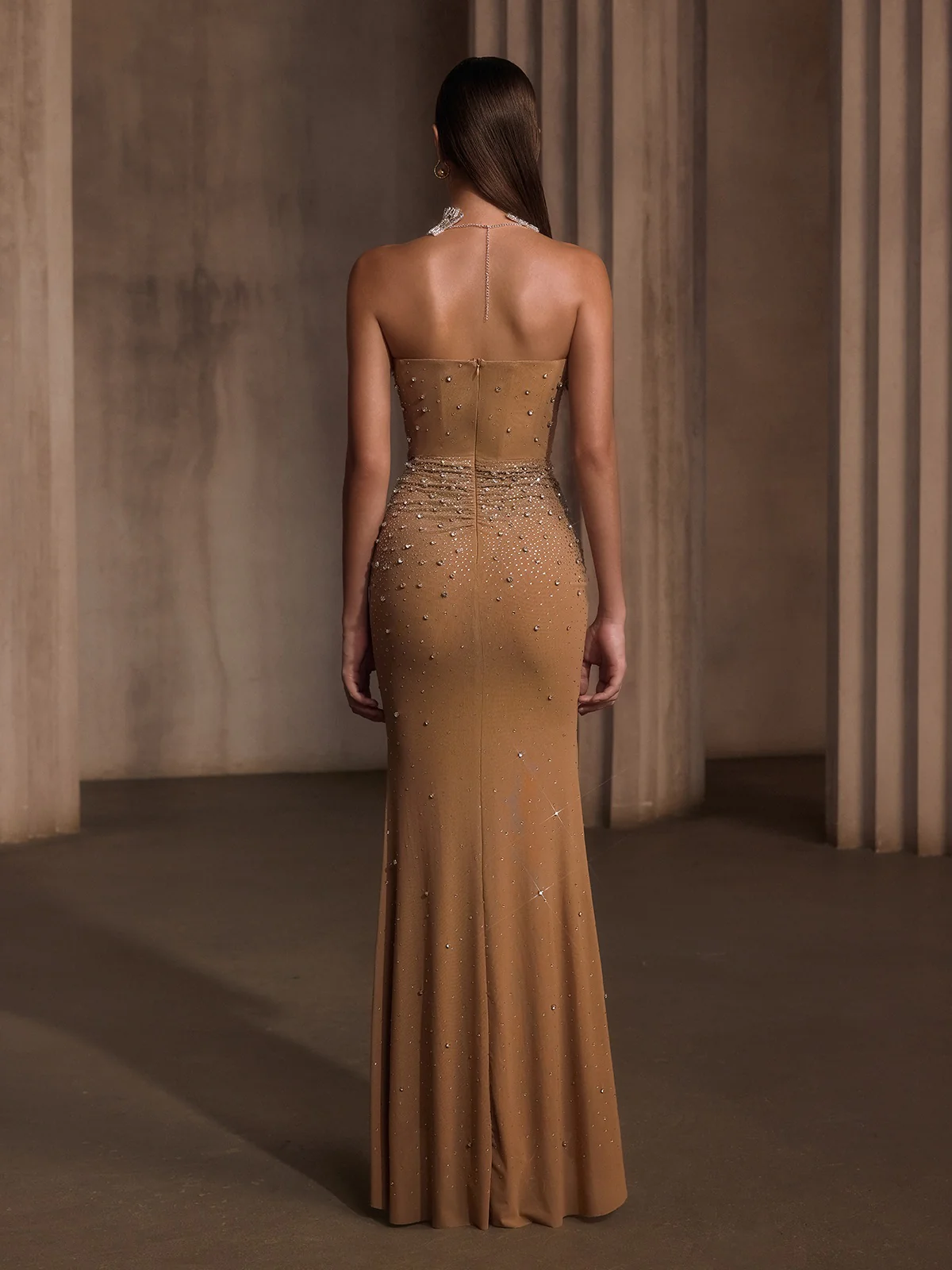 Nelyxor Strapless Rhinestone Corset Maxi Dress - Image 6